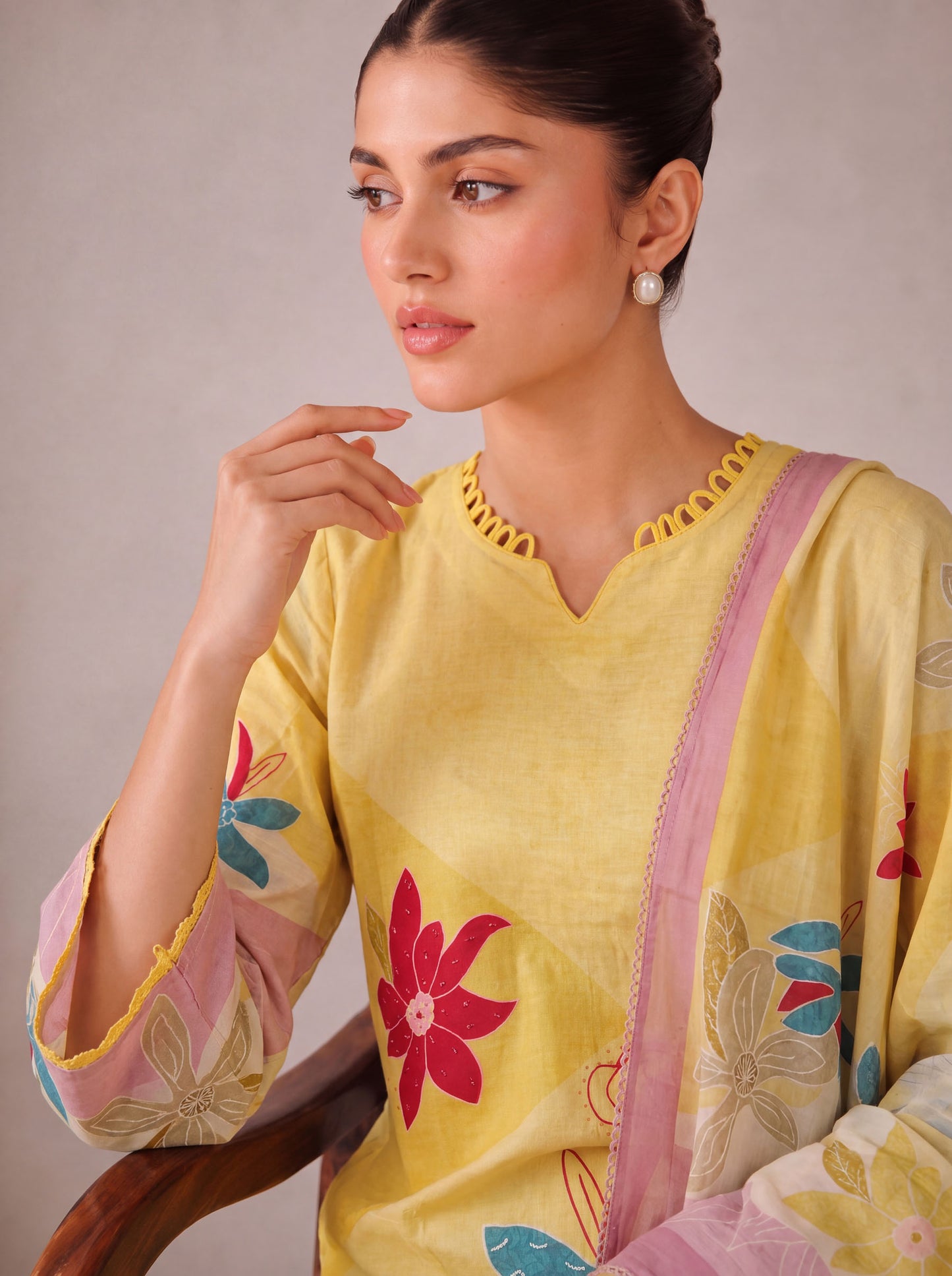 Madhuban - Rich Yellow Cottom Cambric Kurta Set