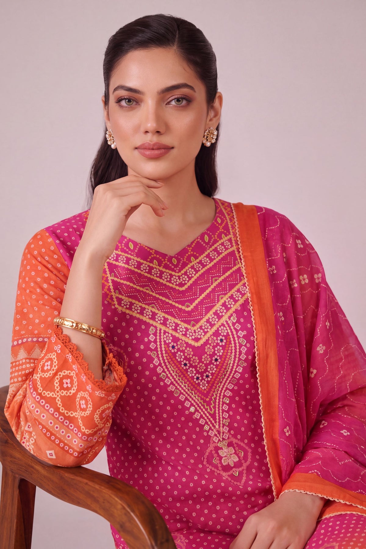 Mehr - Hot Pink Cotton Cambric Kurta Set
