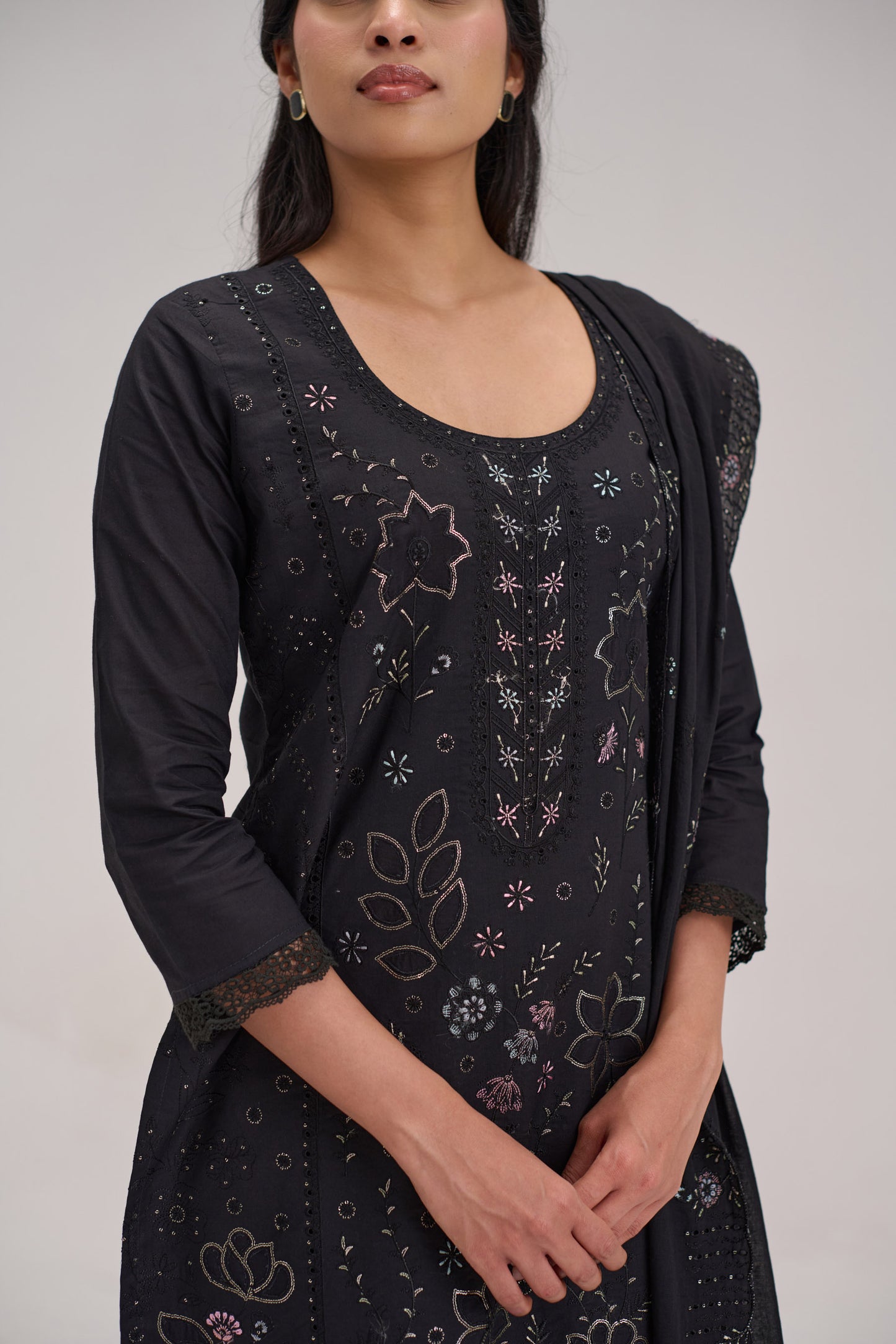 Mehr - Black Cotton Cambric Suit Set