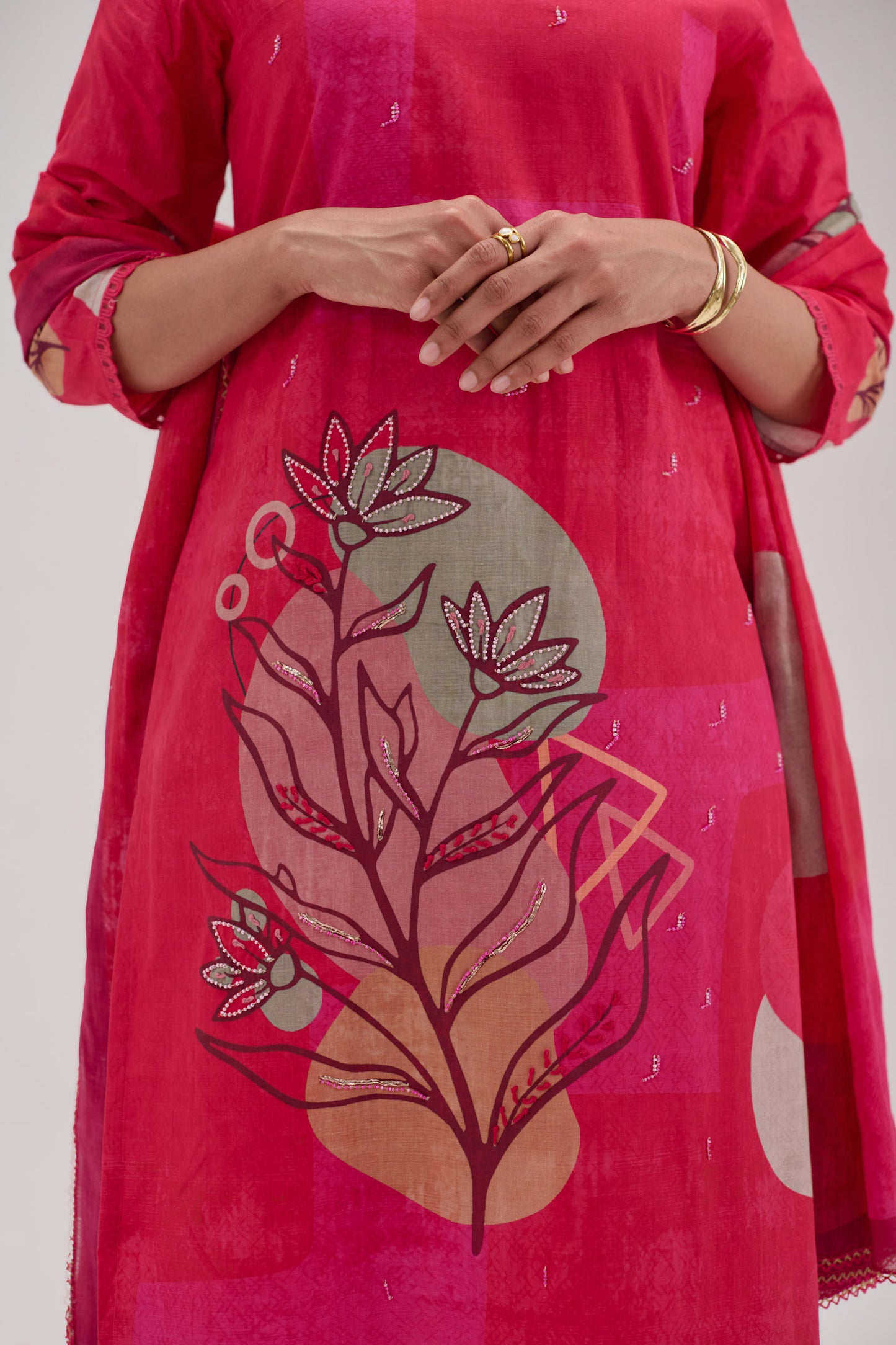 Kaya - Hot Pink Cotton Cambric Kurta Set