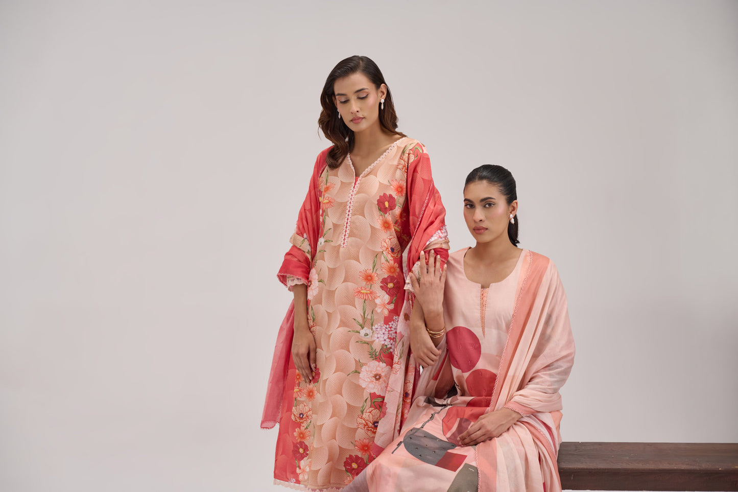 Kaya - Peach Cotton Cambric Kurta Set