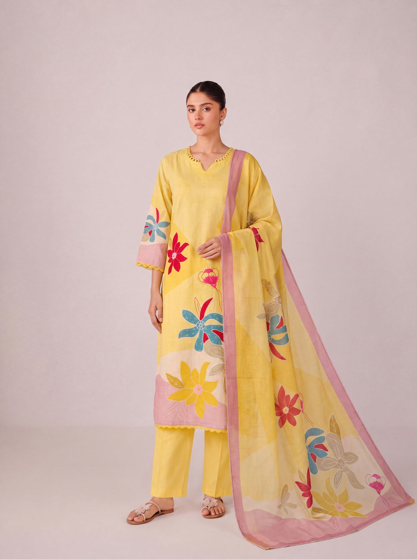 Madhuban - Rich Yellow Cottom Cambric Kurta Set