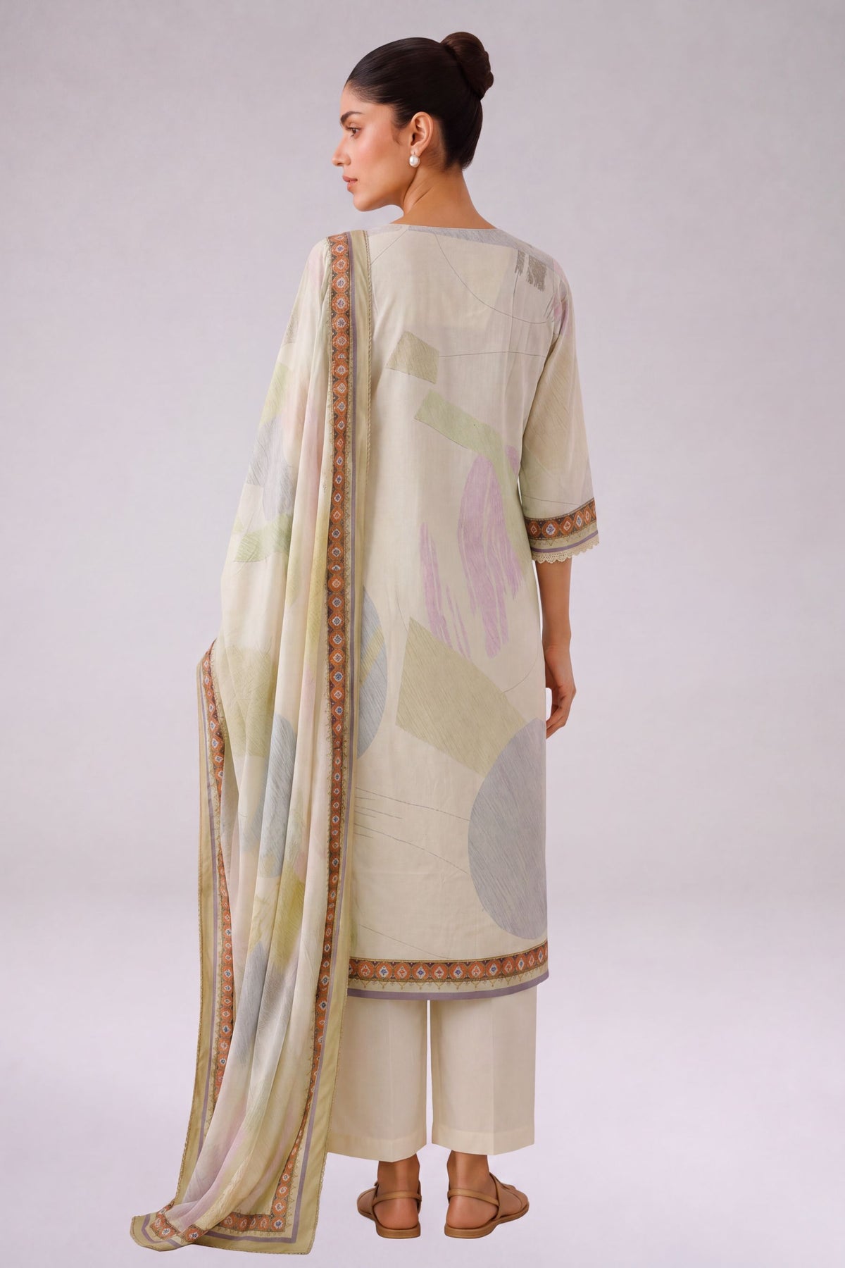 Pankhuri - Pastel Yellow Cotton Cambric Kurta Set