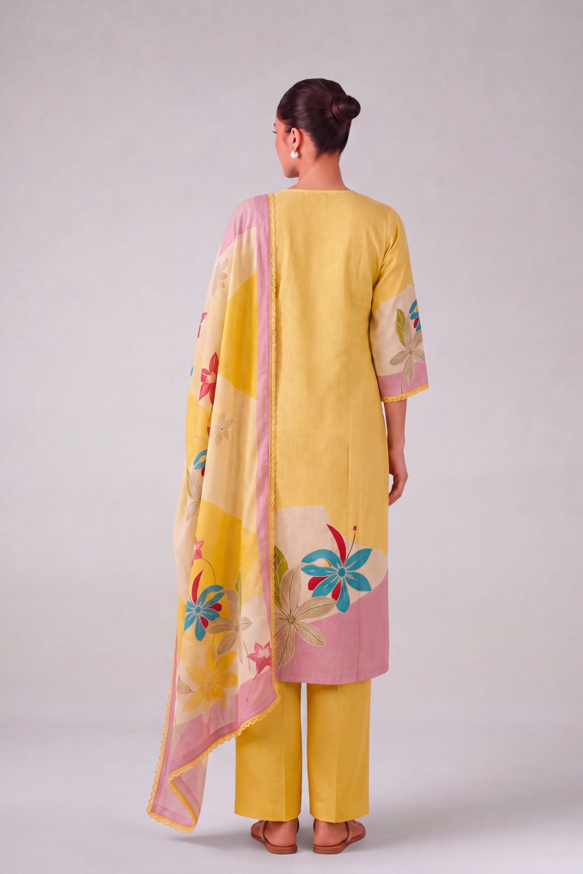 Madhuban - Rich Yellow Cottom Cambric Kurta Set