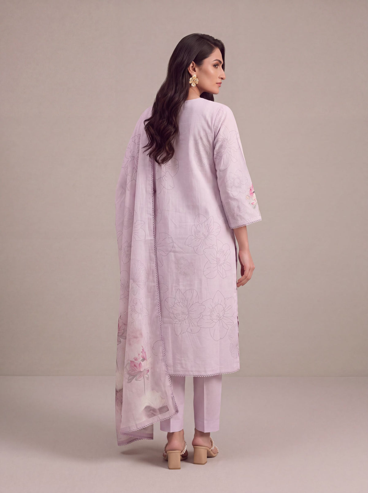 Saanjh - Lilac Cotton Cambric Kurta Set