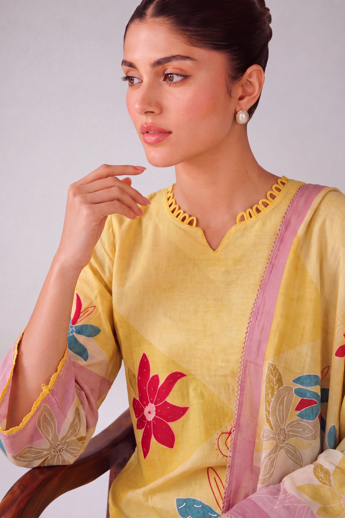 Madhuban - Rich Yellow Cottom Cambric Kurta Set