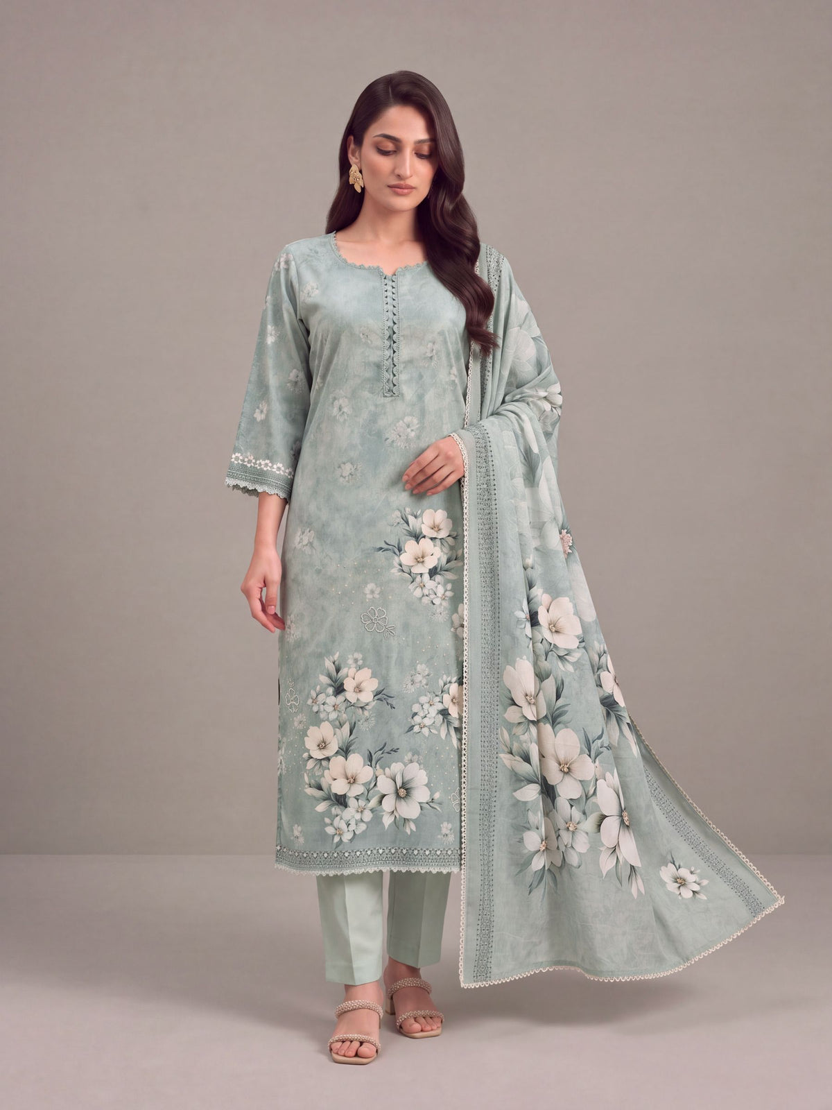 Saanjh - Pastle Mint Cotton Cambric Kurta Set
