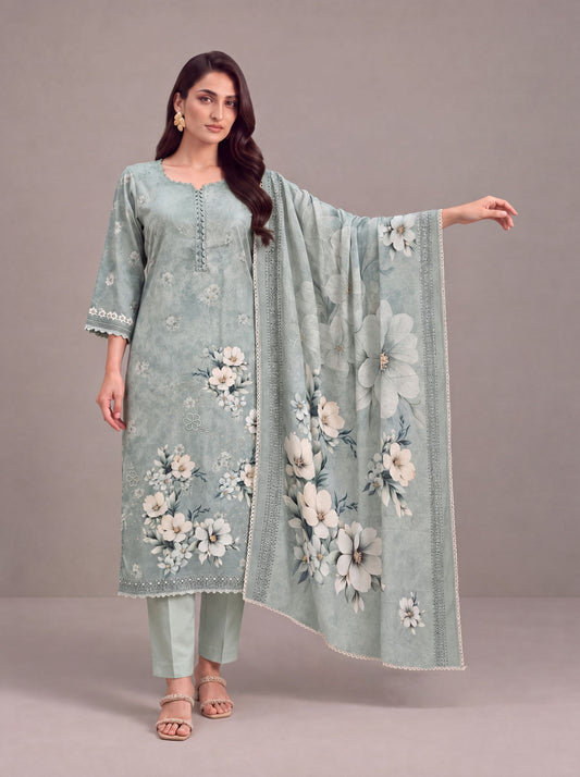 Saanjh - Pastle Mint Cotton Cambric Kurta Set