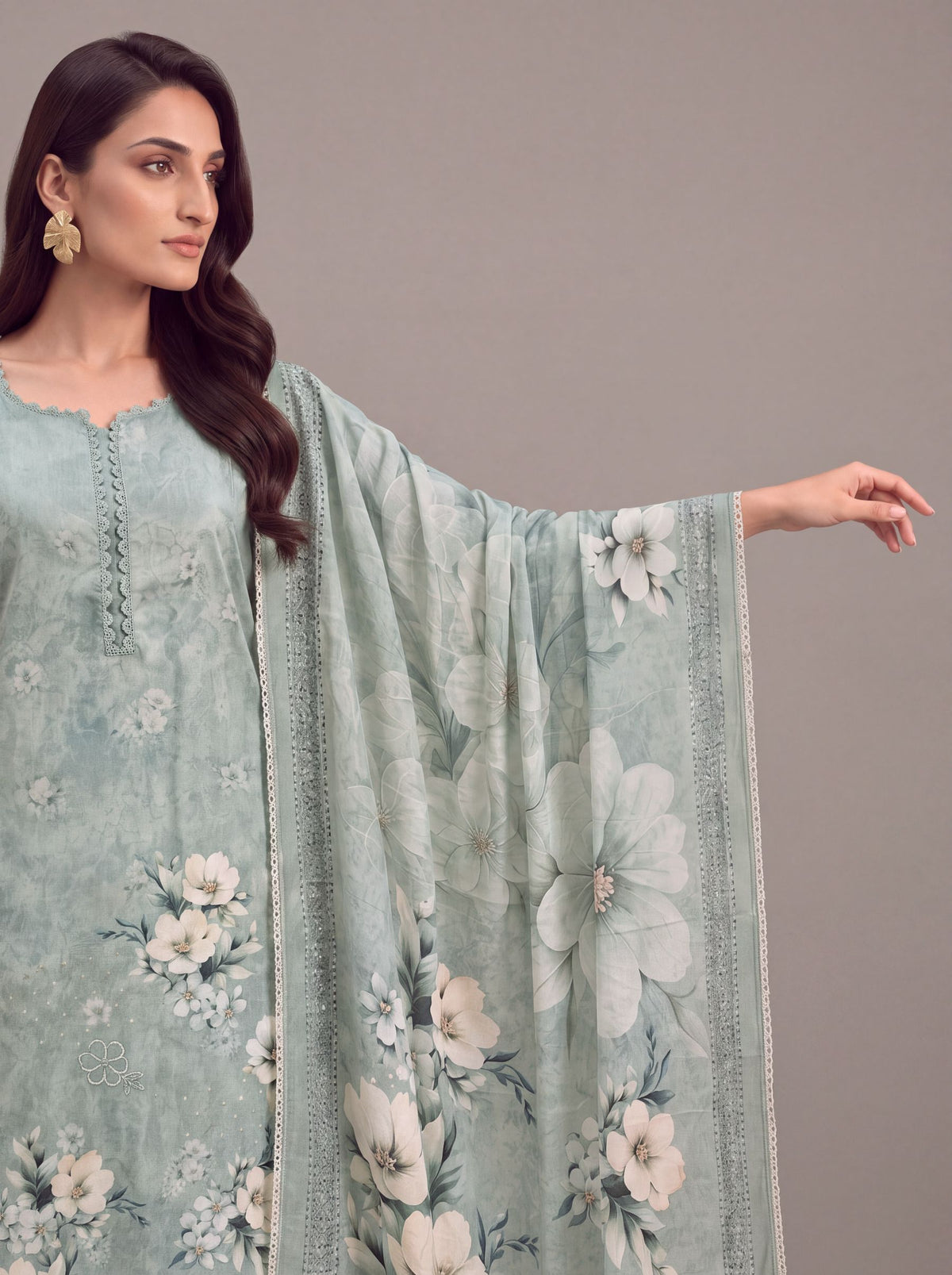 Saanjh - Pastle Mint Cotton Cambric Kurta Set