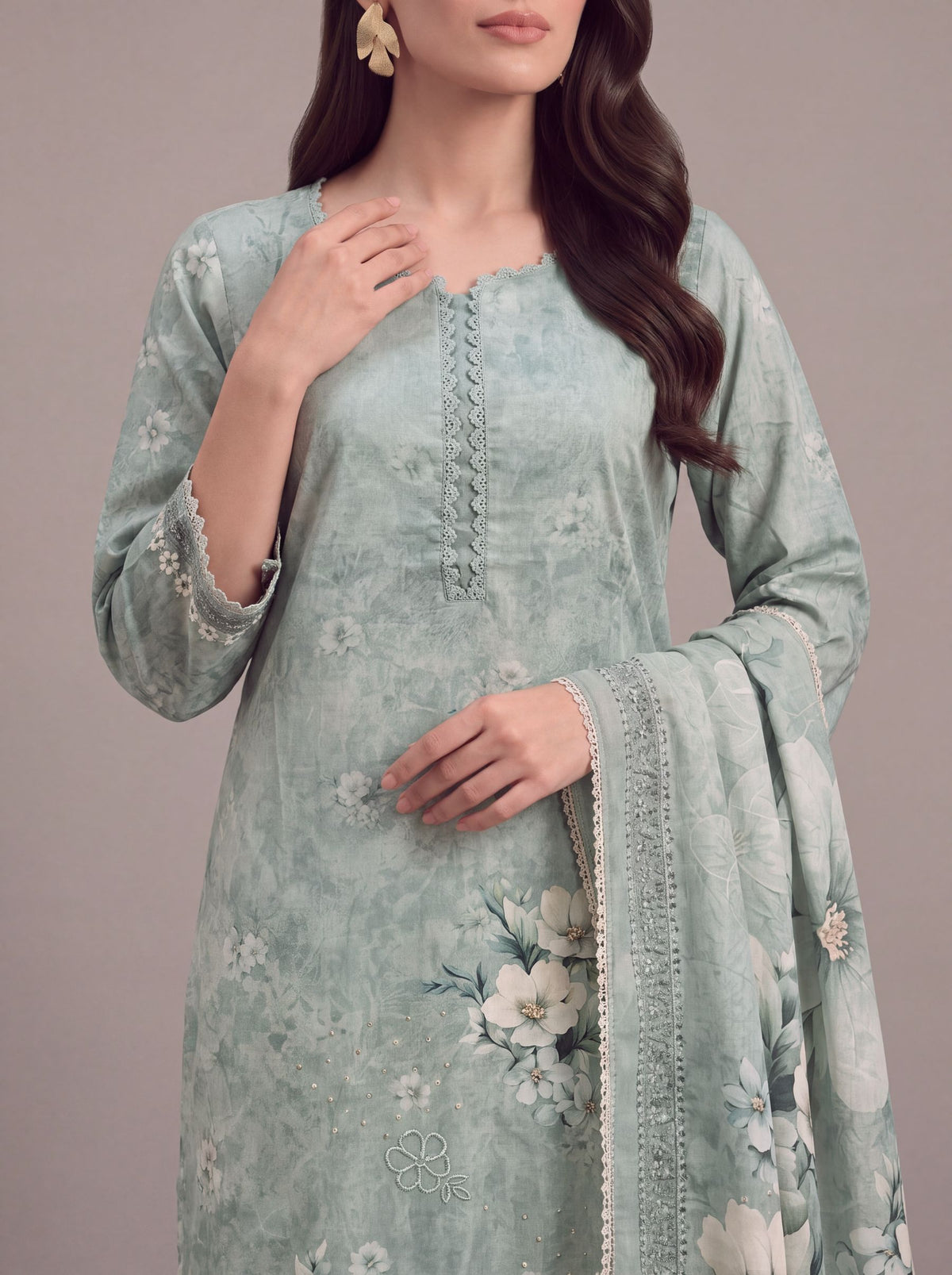 Saanjh - Pastle Mint Cotton Cambric Kurta Set