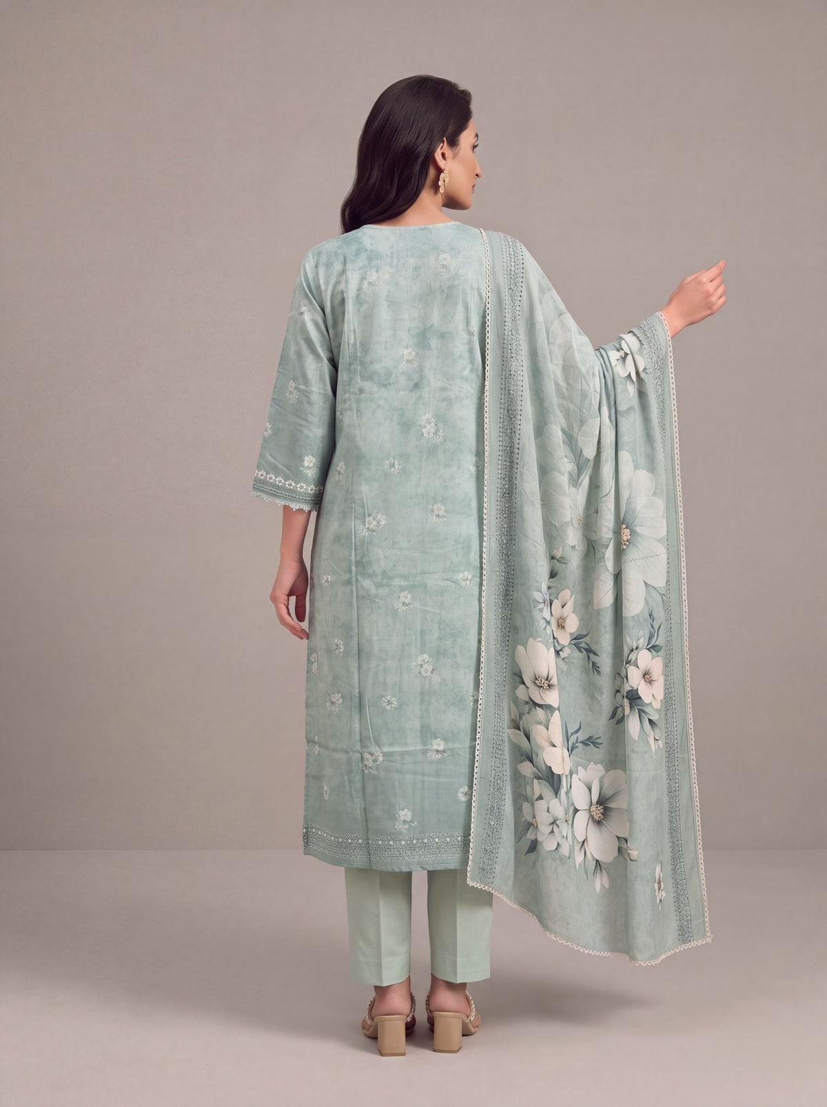 Saanjh - Pastle Mint Cotton Cambric Kurta Set