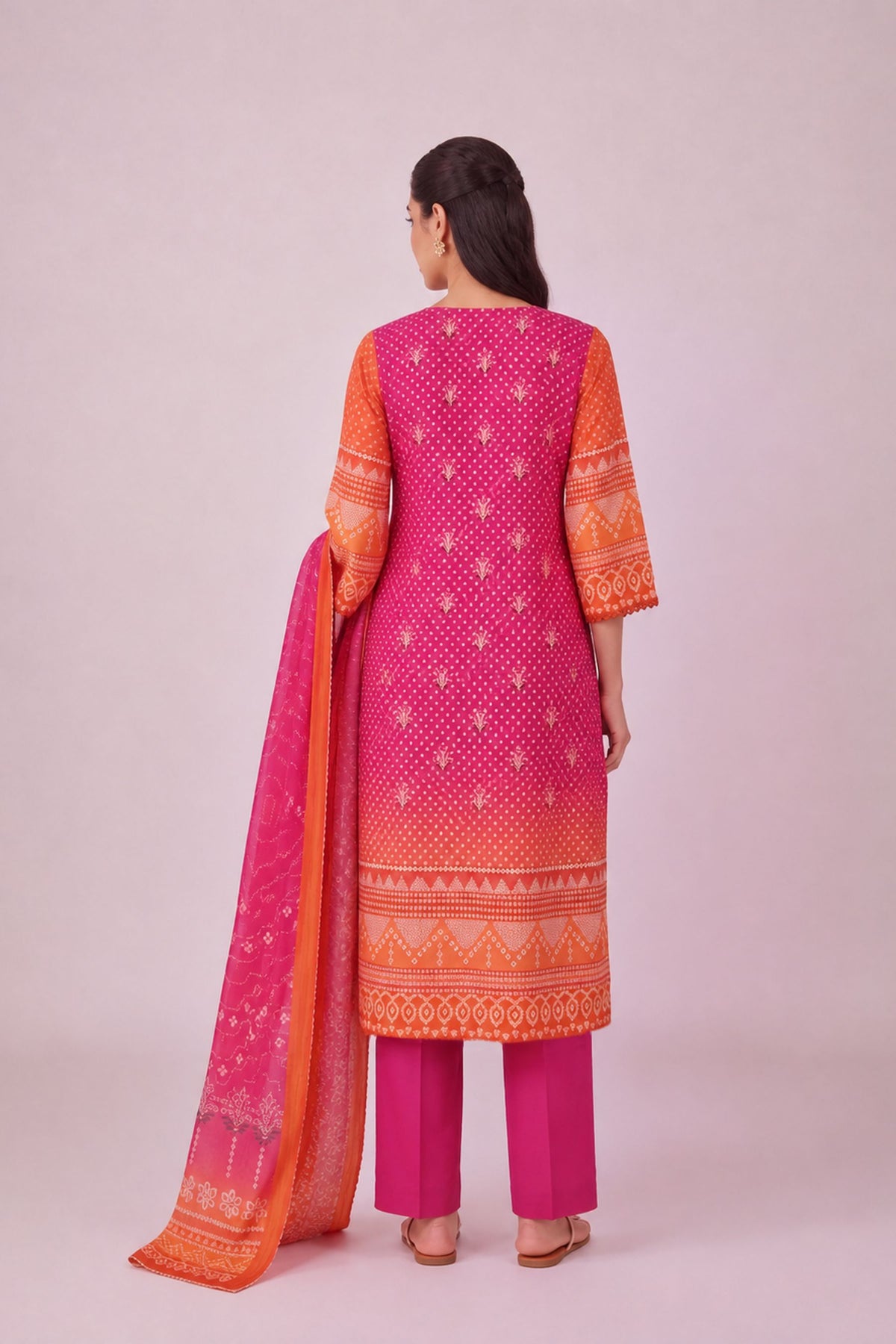 Mehr - Hot Pink Cotton Cambric Kurta Set