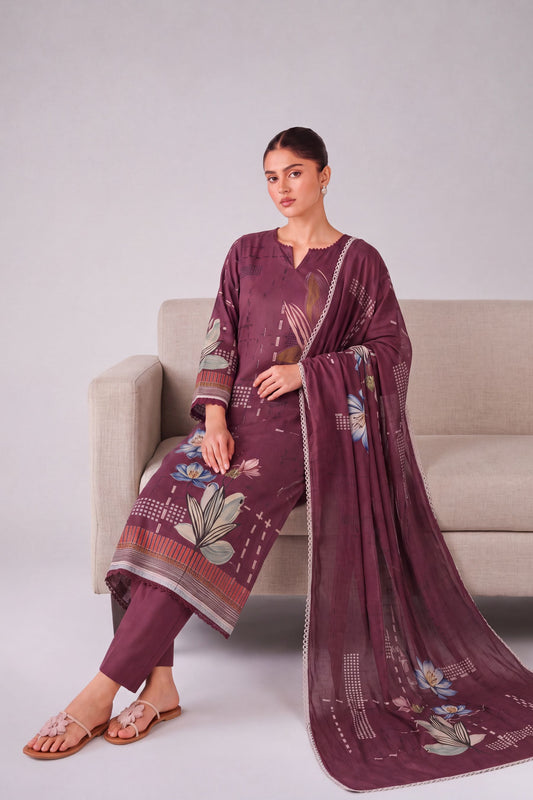 Madhuban - Maroon Cottom Cambric Kurta Set