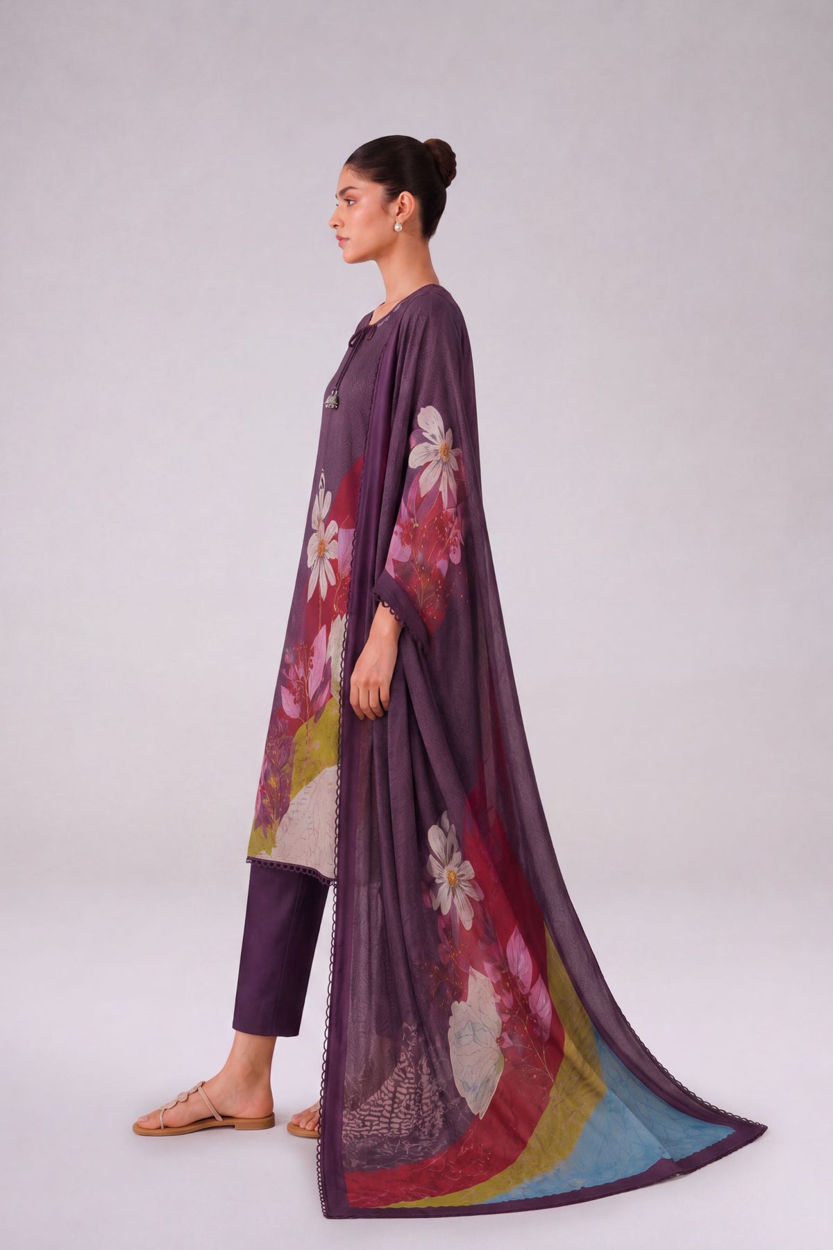 Kaya - Plum Purple Cottom Cambric Kurta Set