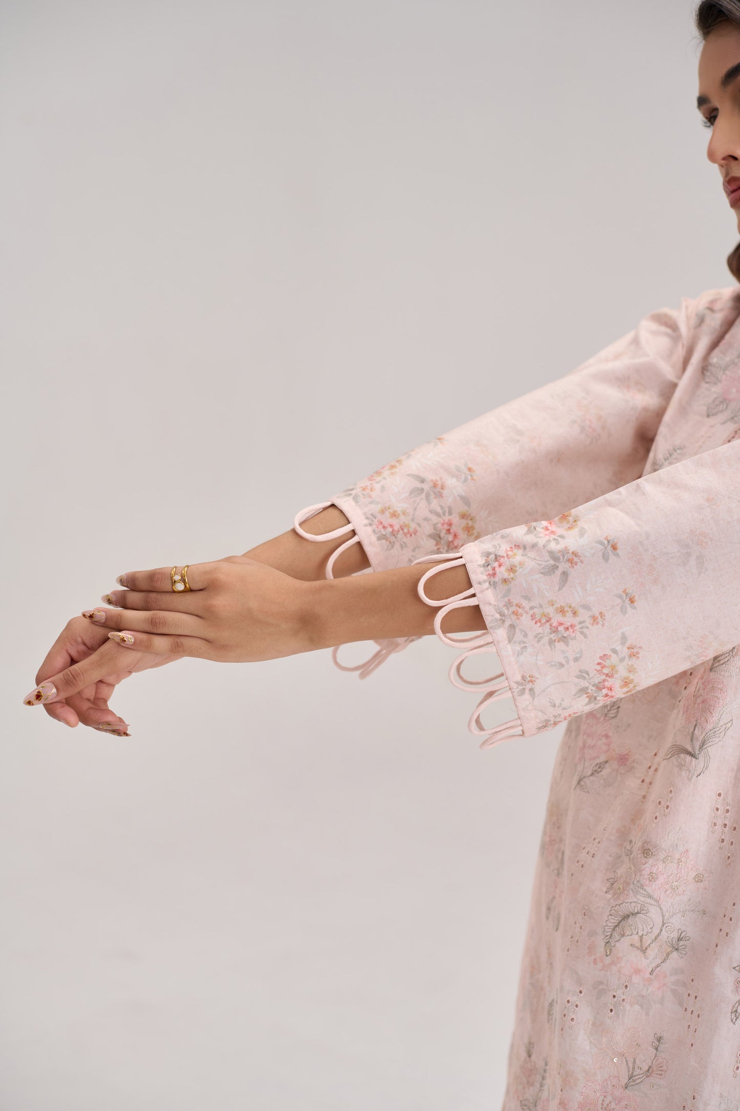 Pankhuri - Soft Peach Cotton Cambric Suit Set