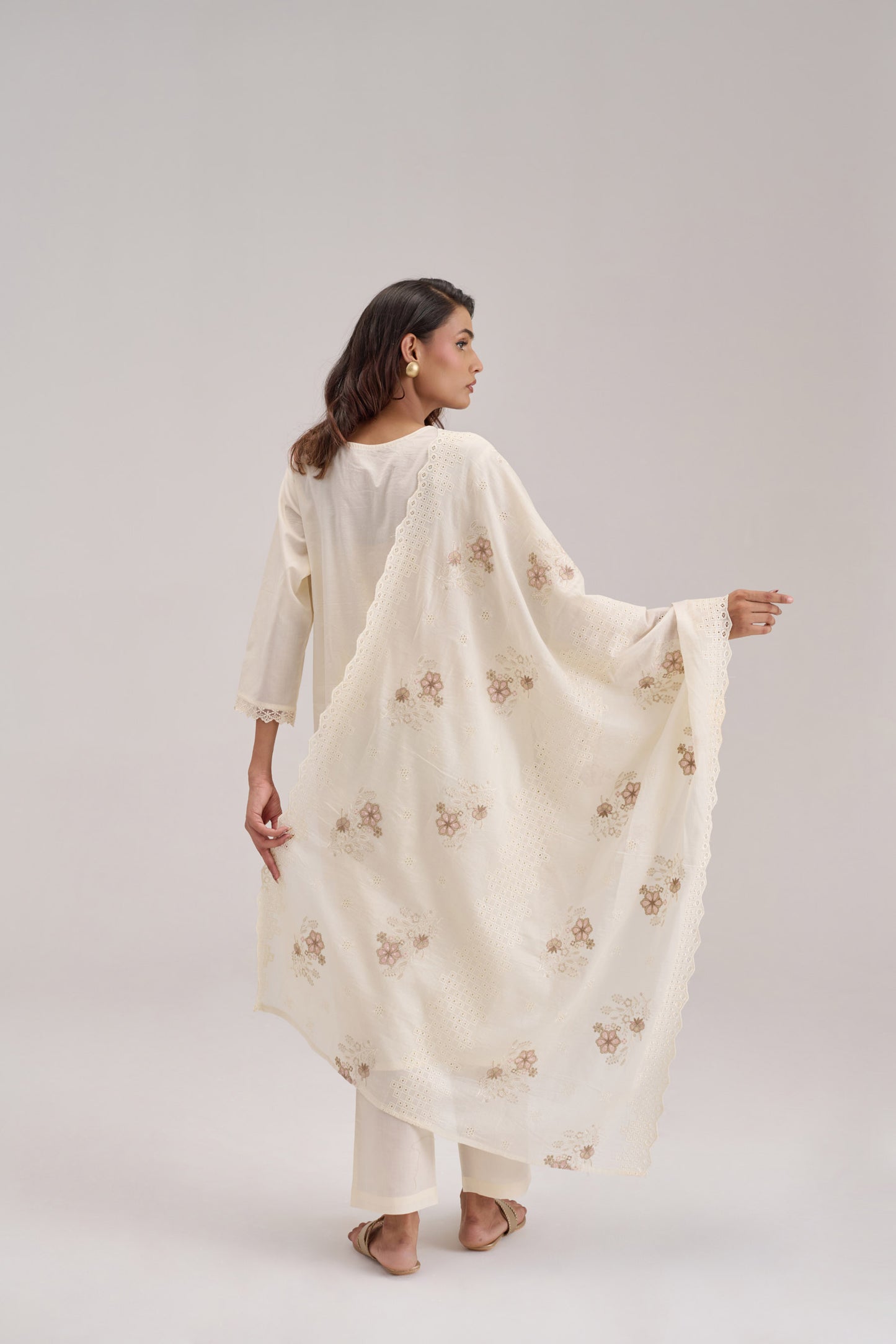 Mehr - Ivory Cotton Cambric Suit Set