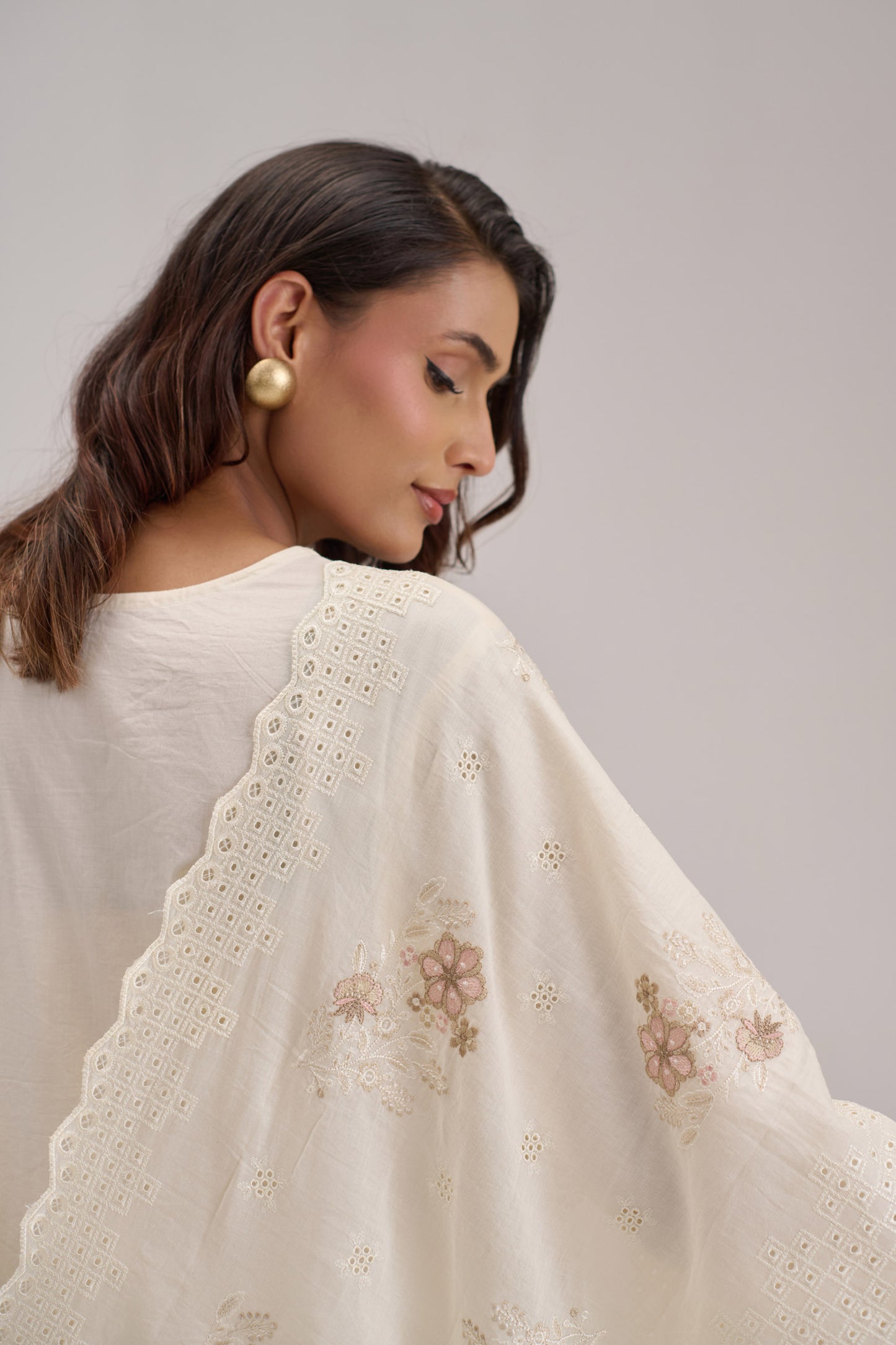 Mehr - Ivory Cotton Cambric Suit Set