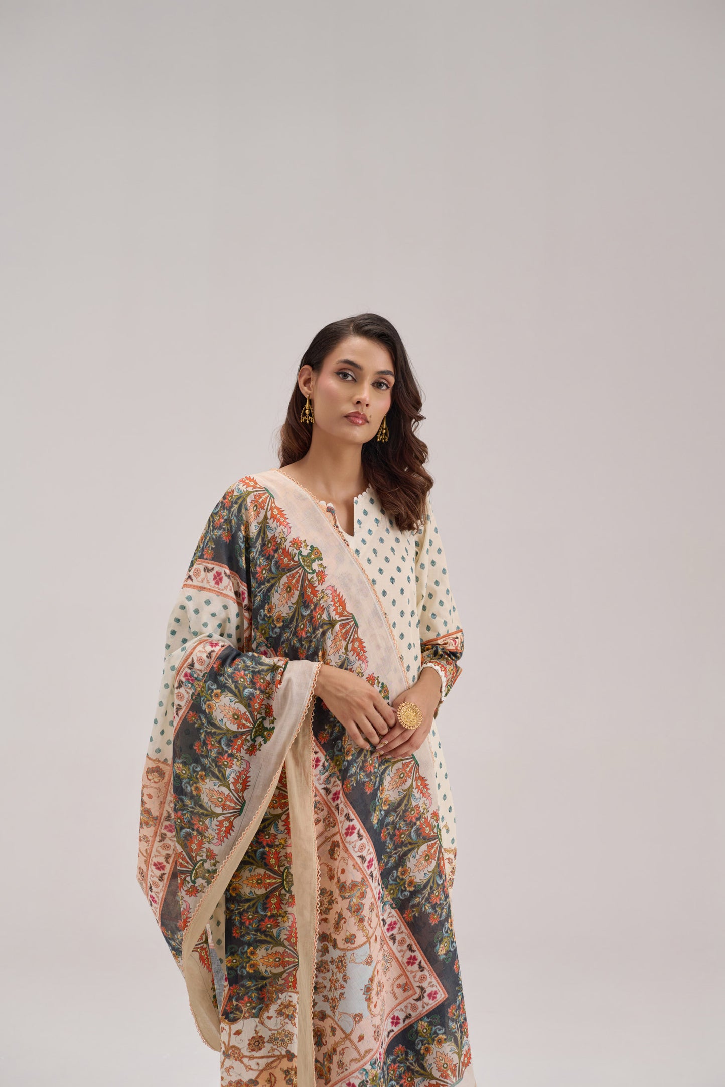 Mehr - Ivory Cotton Cambric Coord Suit