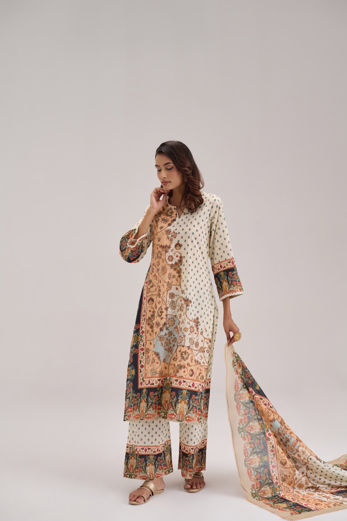 Mehr - Ivory Cotton Cambric Coord Suit
