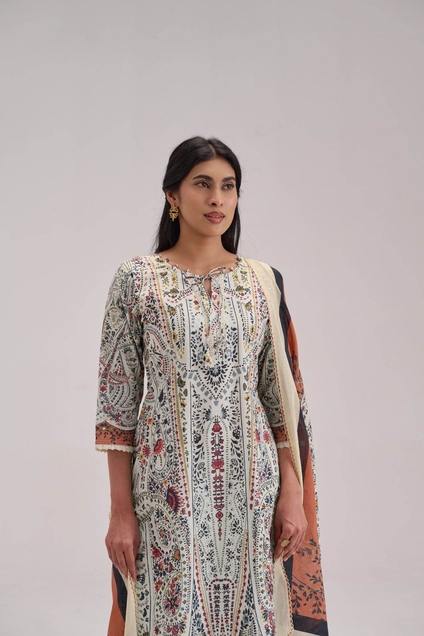 Mehr - Multi Color Cotton Cambric Coord Suit
