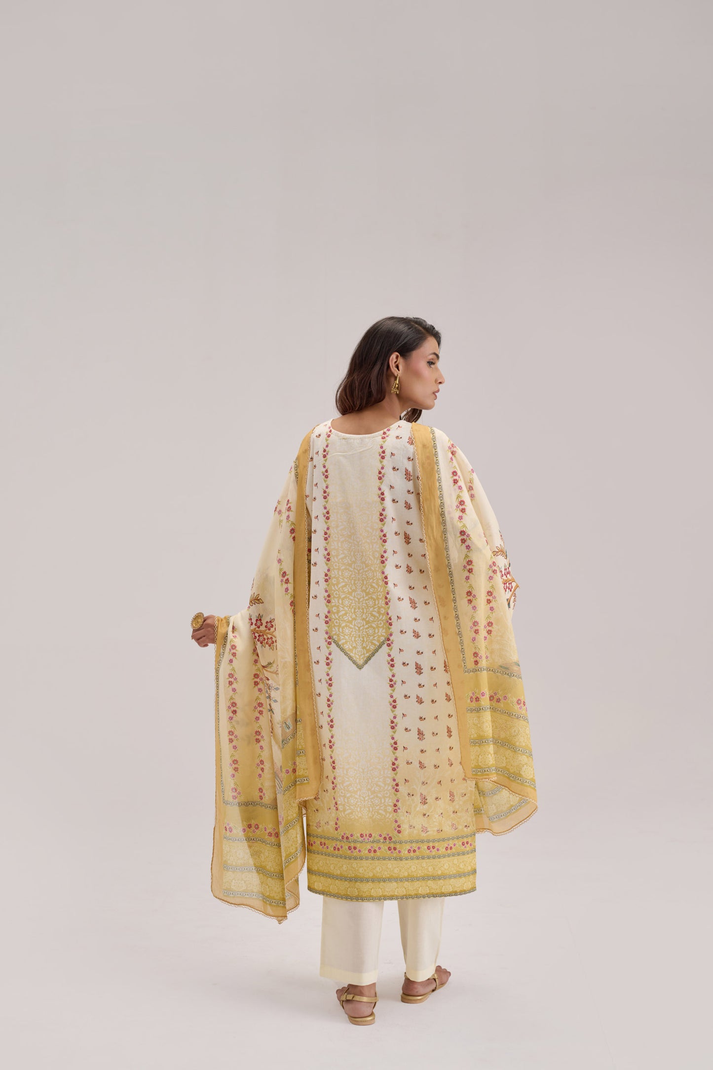 Mehr - Cream Cotton Cambric Kurta Set