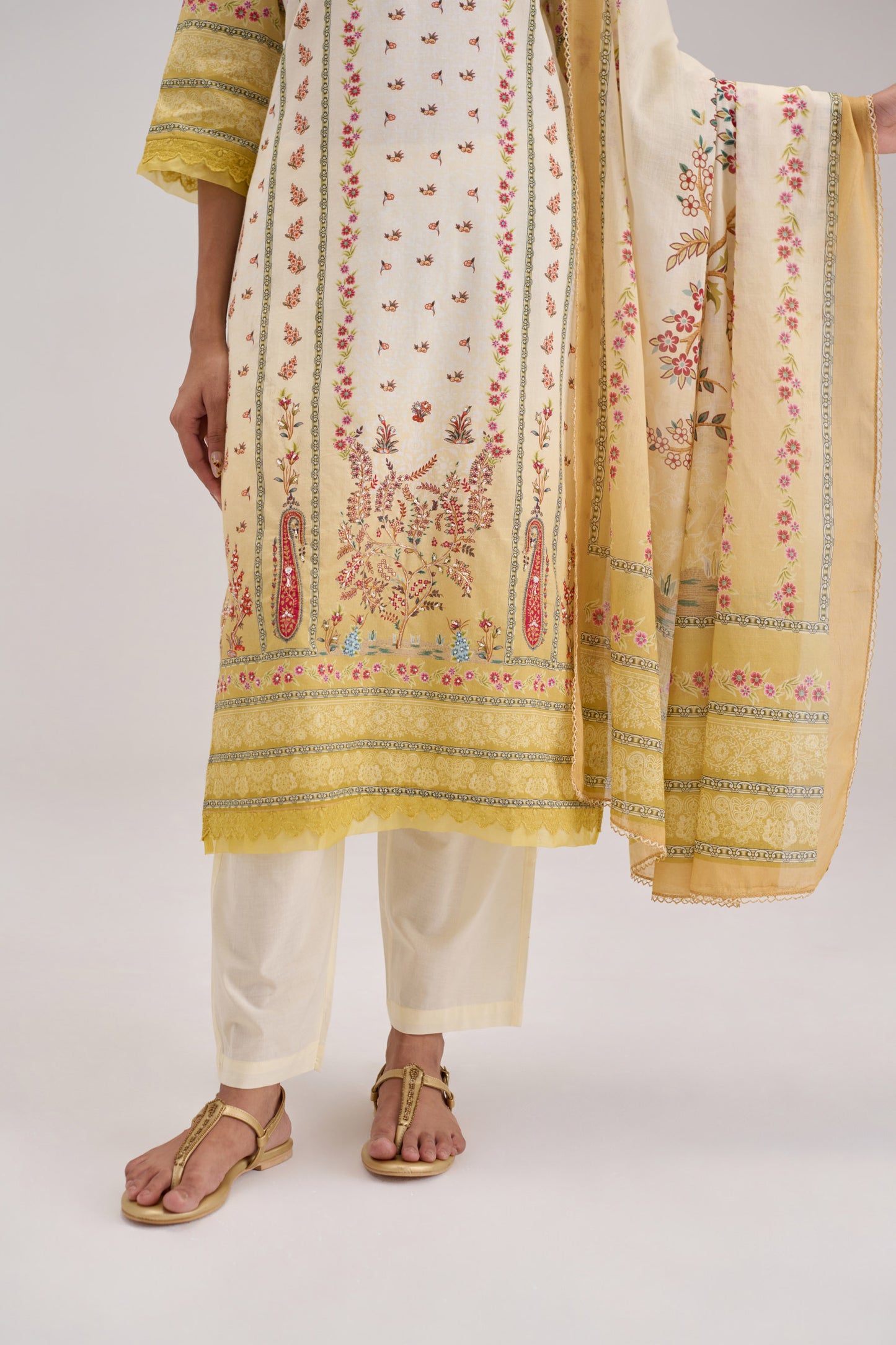 Mehr - Cream Cotton Cambric Kurta Set