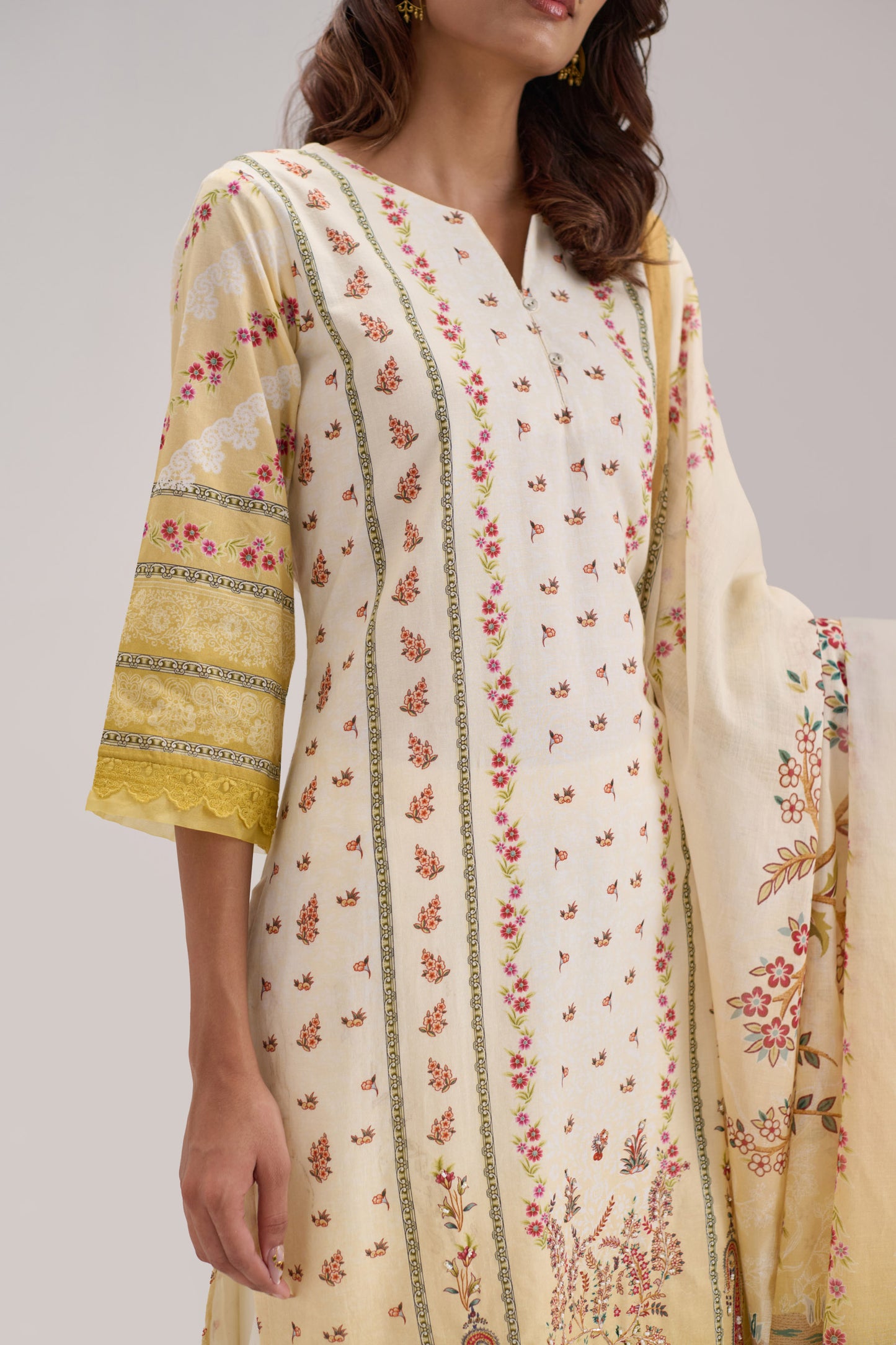 Mehr - Cream Cotton Cambric Kurta Set