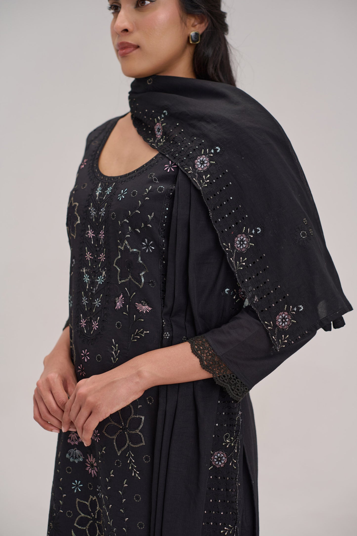 Mehr - Black Cotton Cambric Suit Set