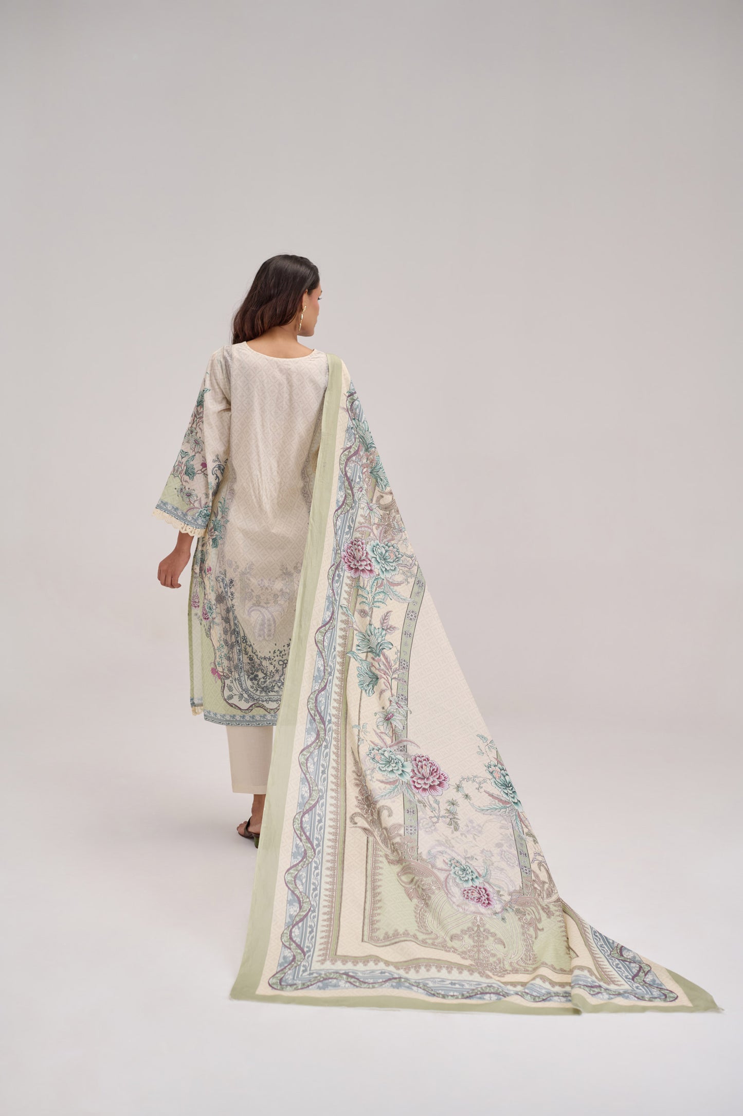 Mehr - Cream Cotton Cambric Kurta Set