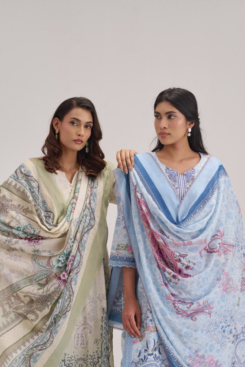 Mehr - Powder Blue Cotton Cambric Kurta Set