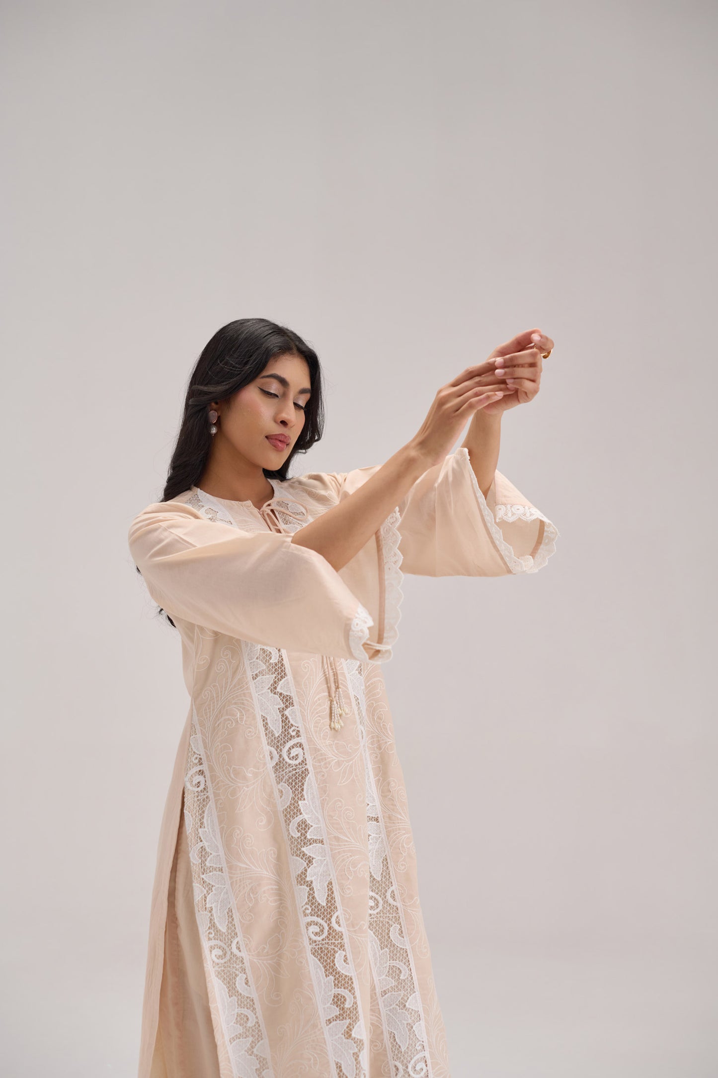 Mehr - Beige Cotton Fabric Coord Set
