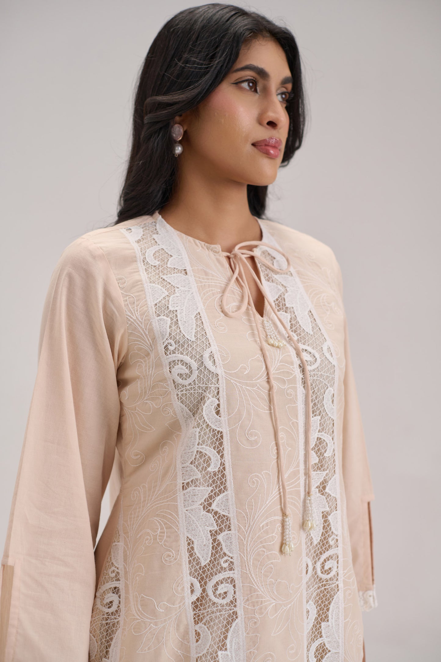 Mehr - Beige Cotton Fabric Coord Set