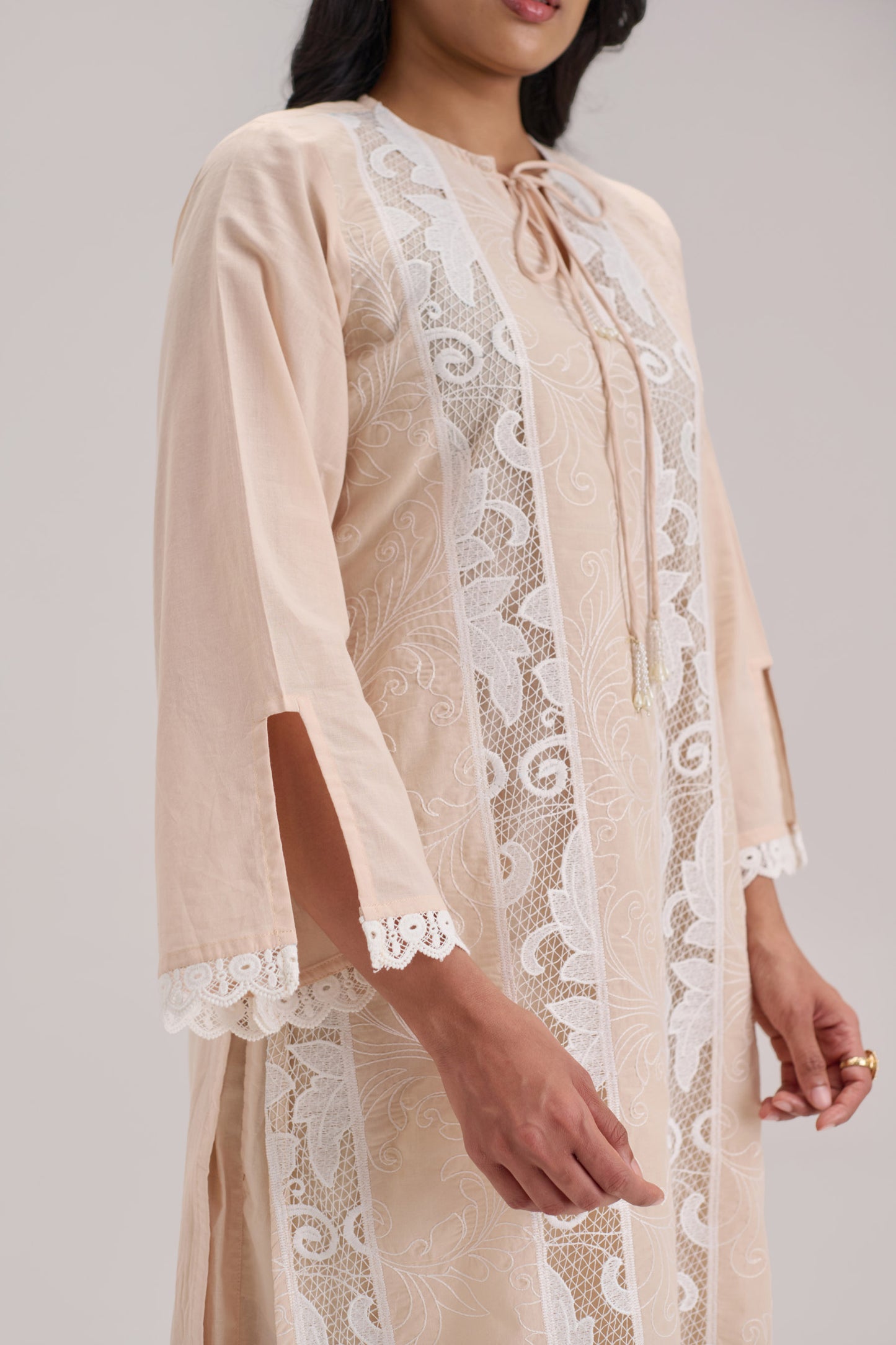 Mehr - Beige Cotton Fabric Coord Set