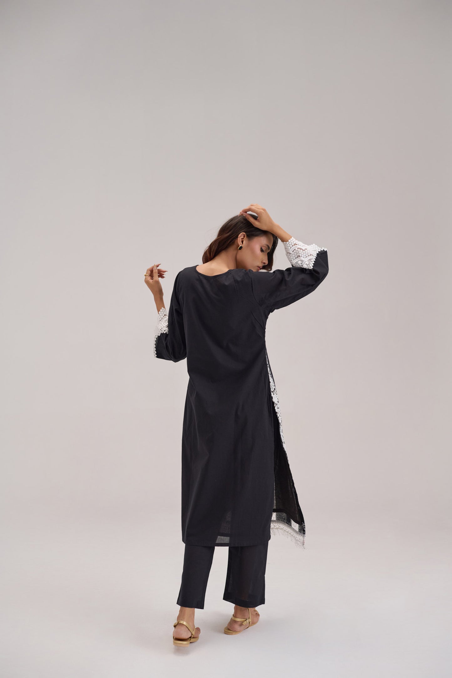 Mehr - Black Cotton Fabric Coord Set