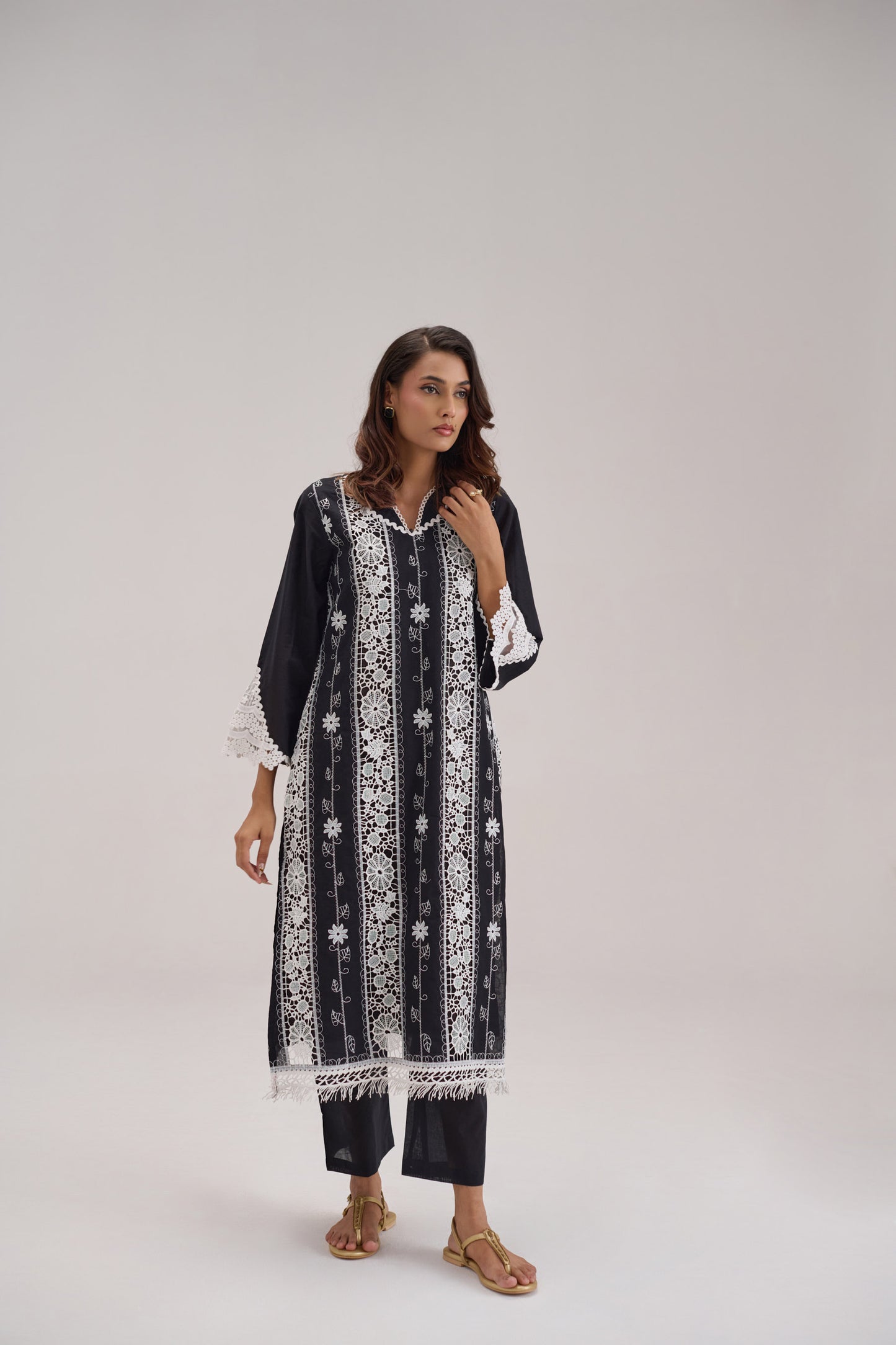 Mehr - Black Cotton Fabric Coord Set