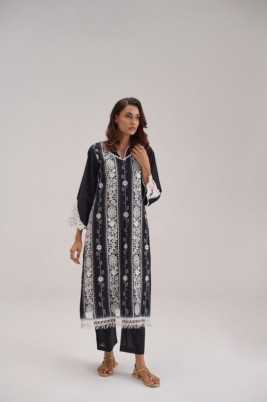 Mehr - Black Cotton Fabric Coord Set