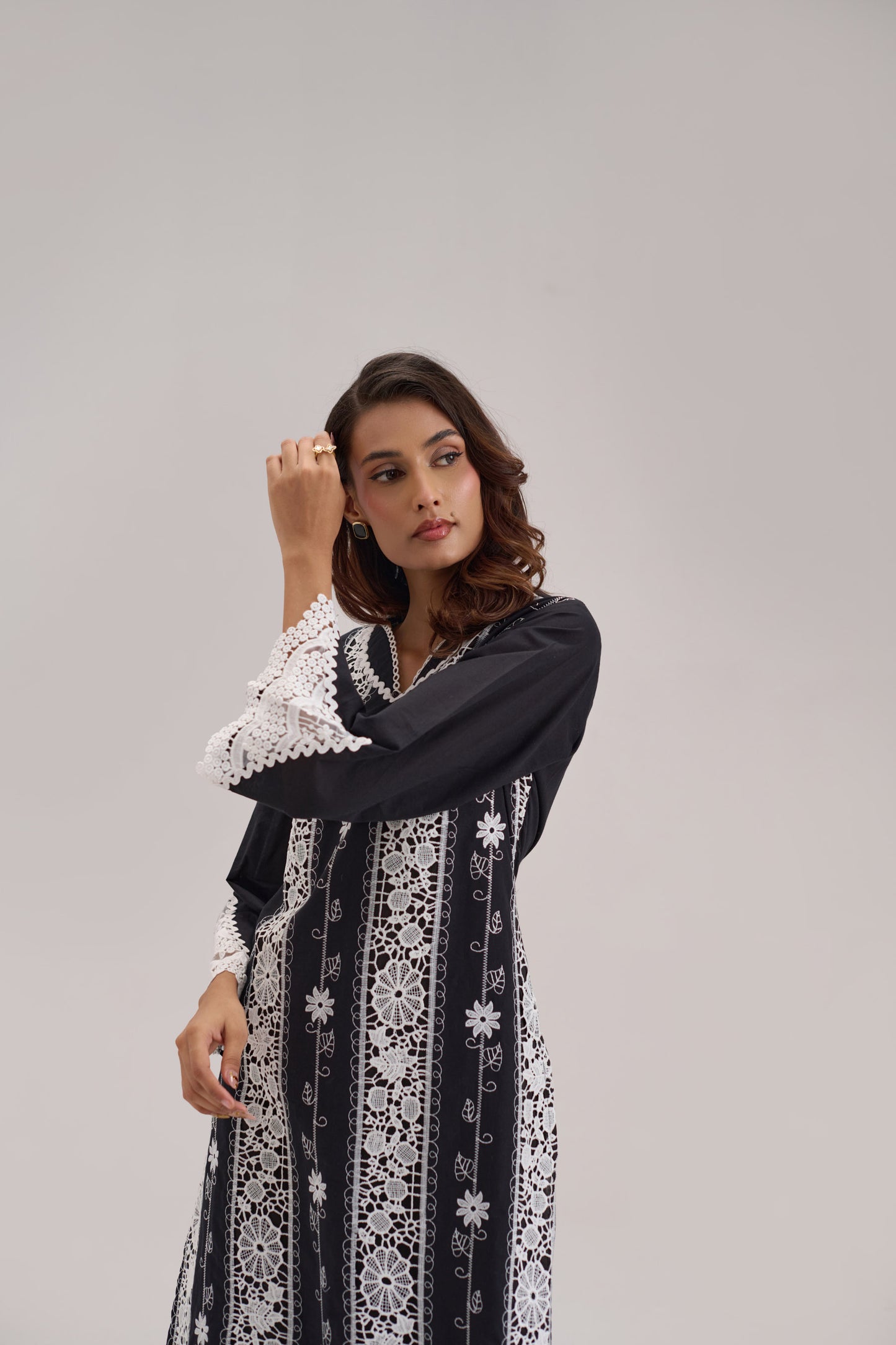 Mehr - Black Cotton Fabric Coord Set