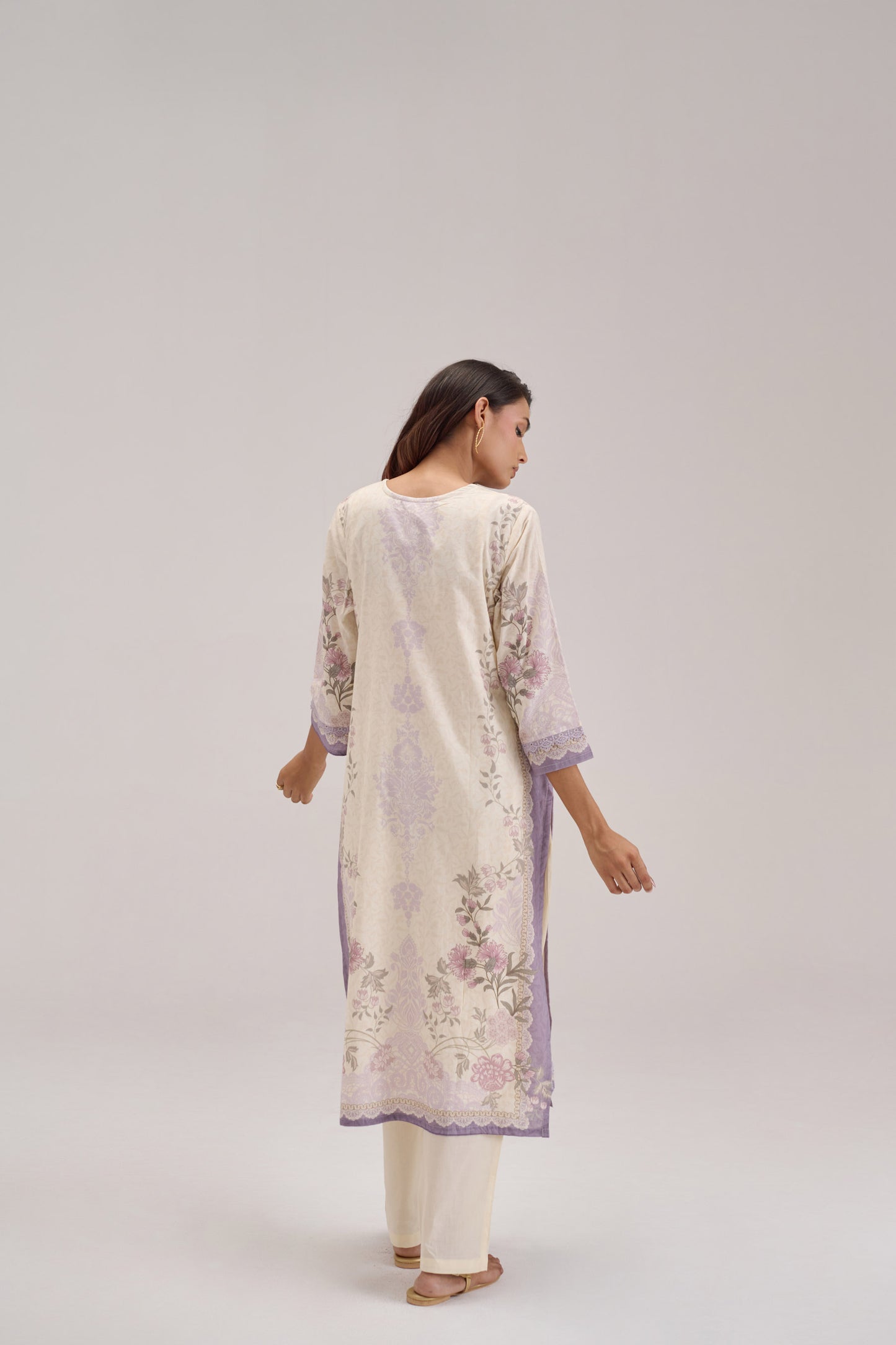 Gitanjali - Cream Cotton Cambric Kurta Set