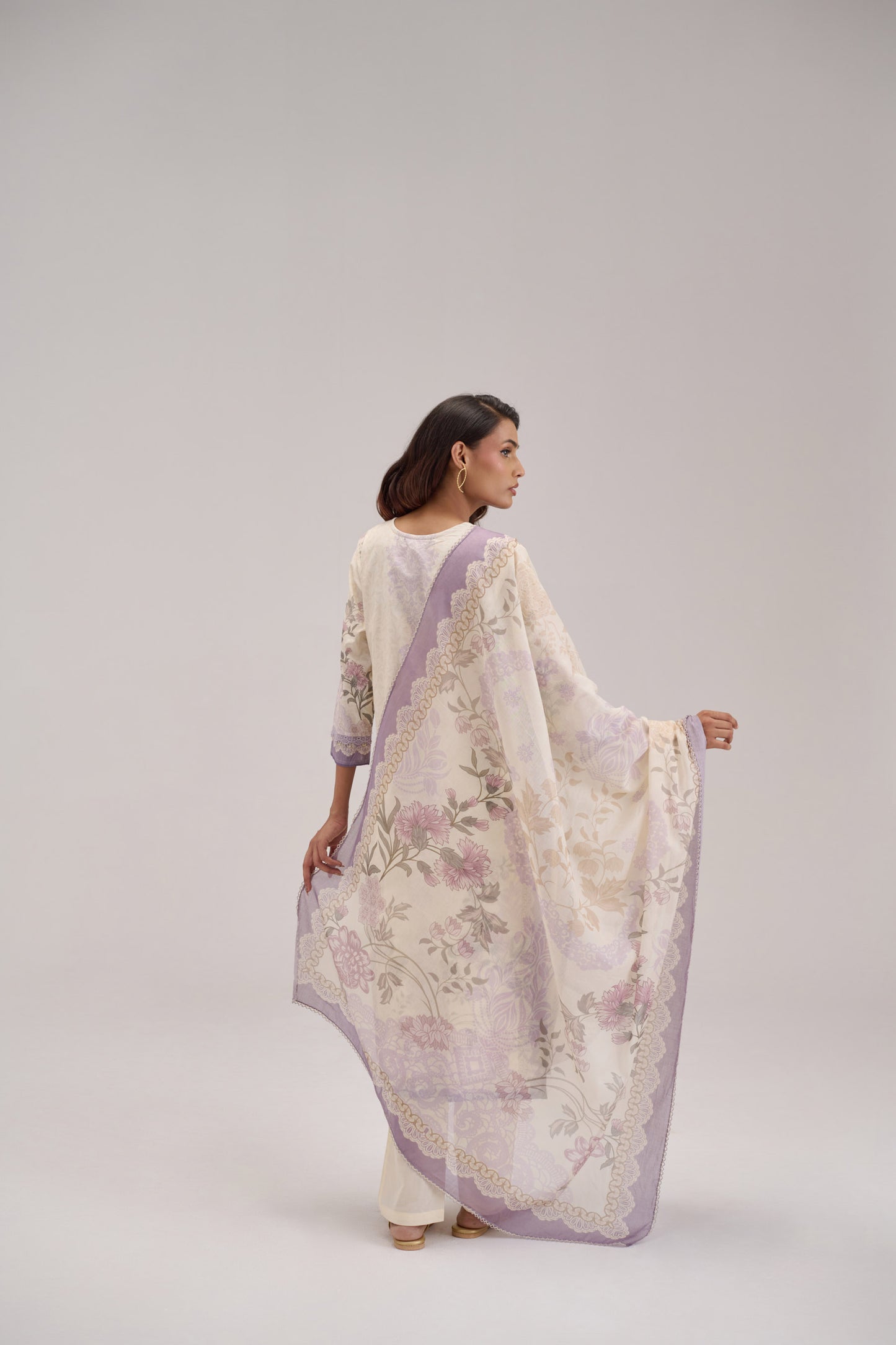 Gitanjali - Cream Cotton Cambric Kurta Set
