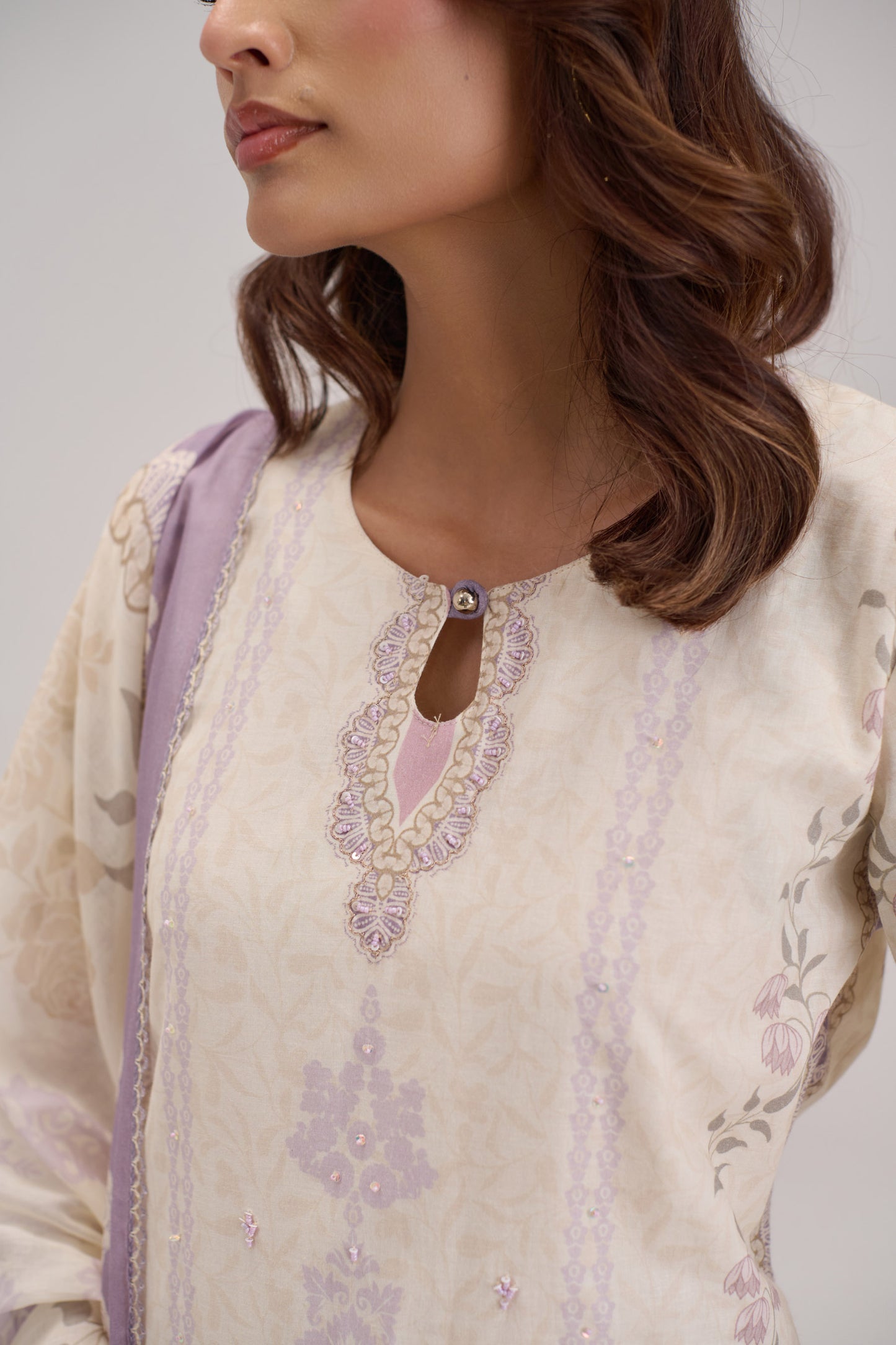 Gitanjali - Cream Cotton Cambric Kurta Set