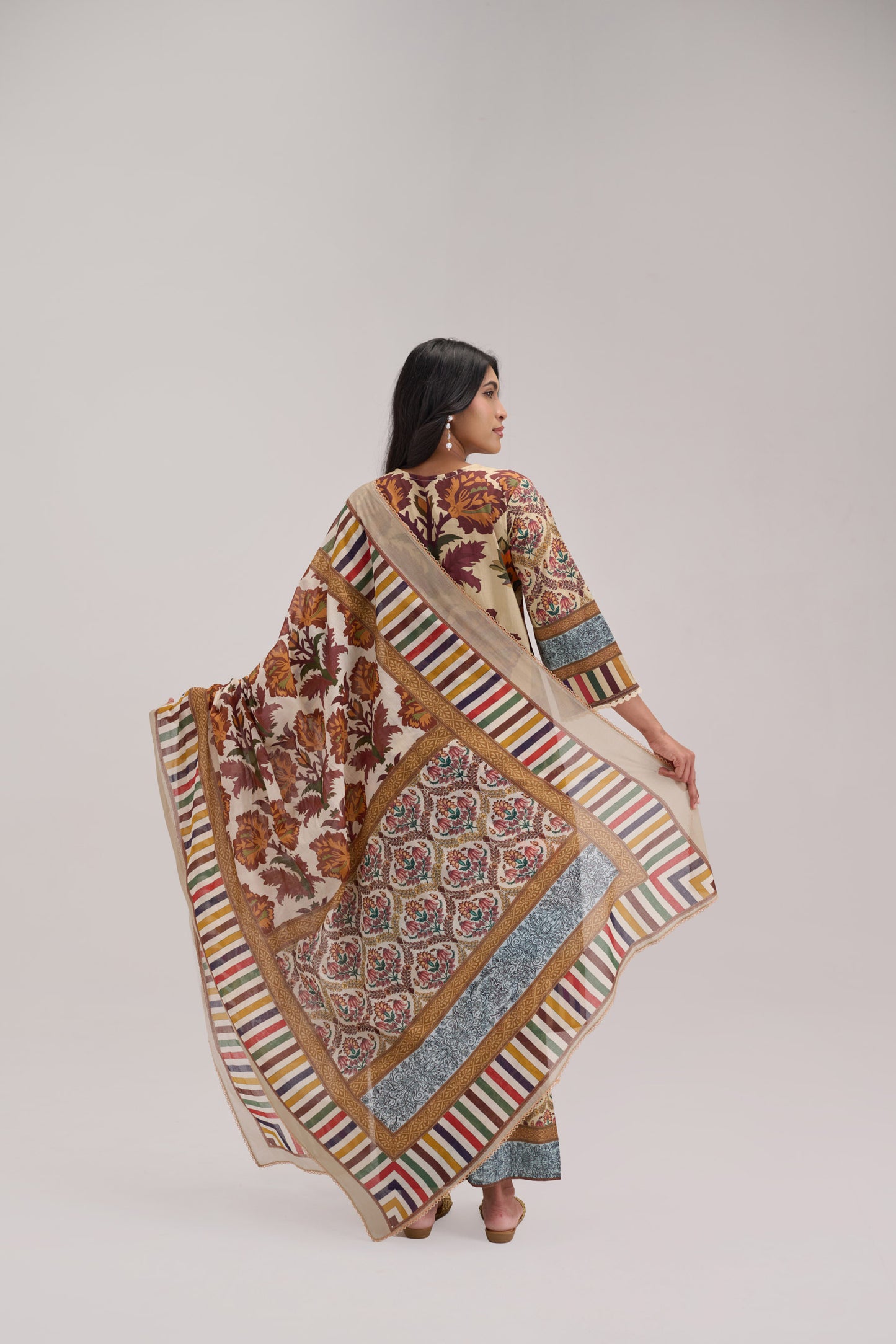Mehr - Multi Color Cotton Cambric Coord Suit