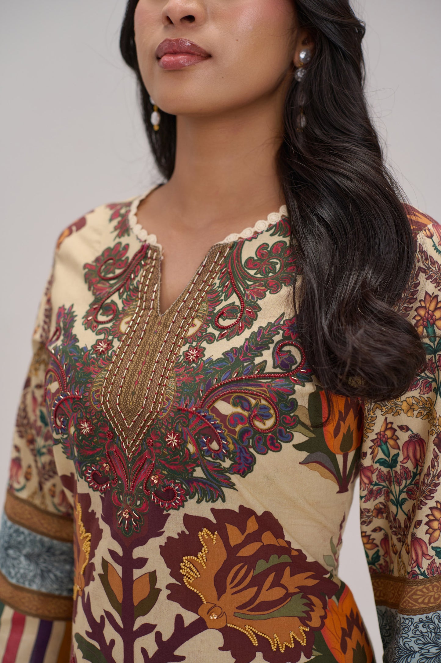 Mehr - Multi Color Cotton Cambric Coord Suit