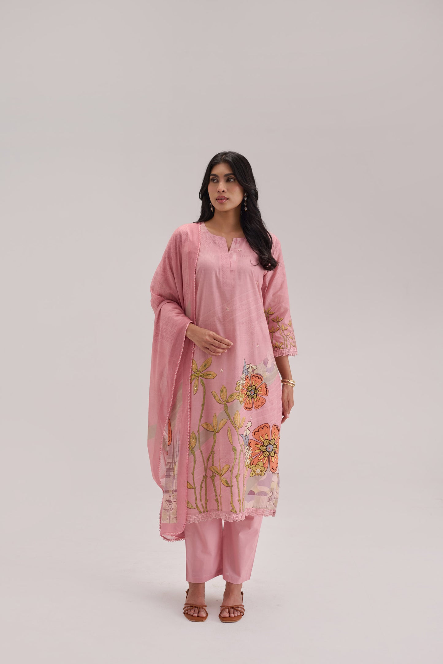 Madhuban - Soft Pink Cotton Cambric Kurta Set