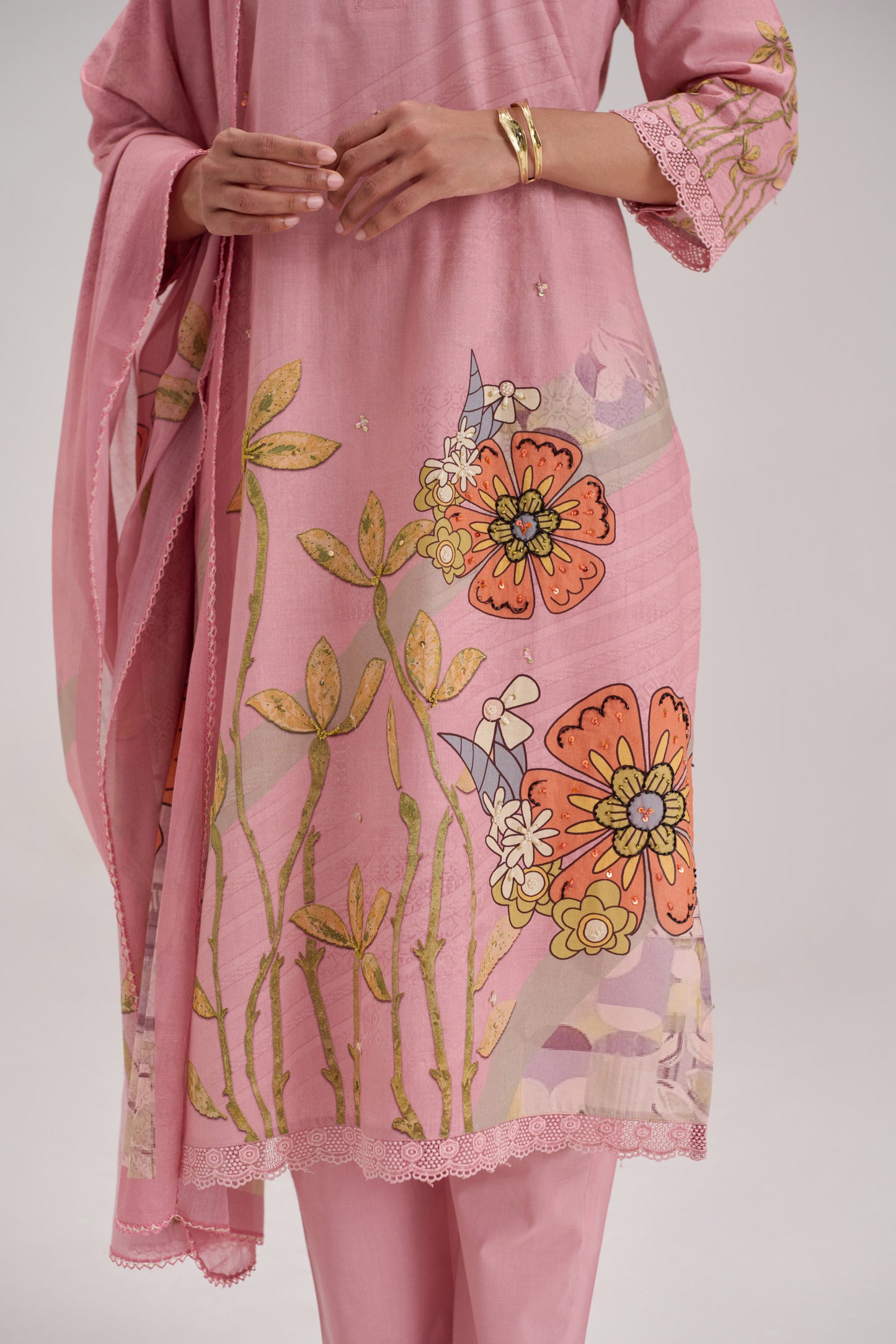 Madhuban - Soft Pink Cotton Cambric Kurta Set
