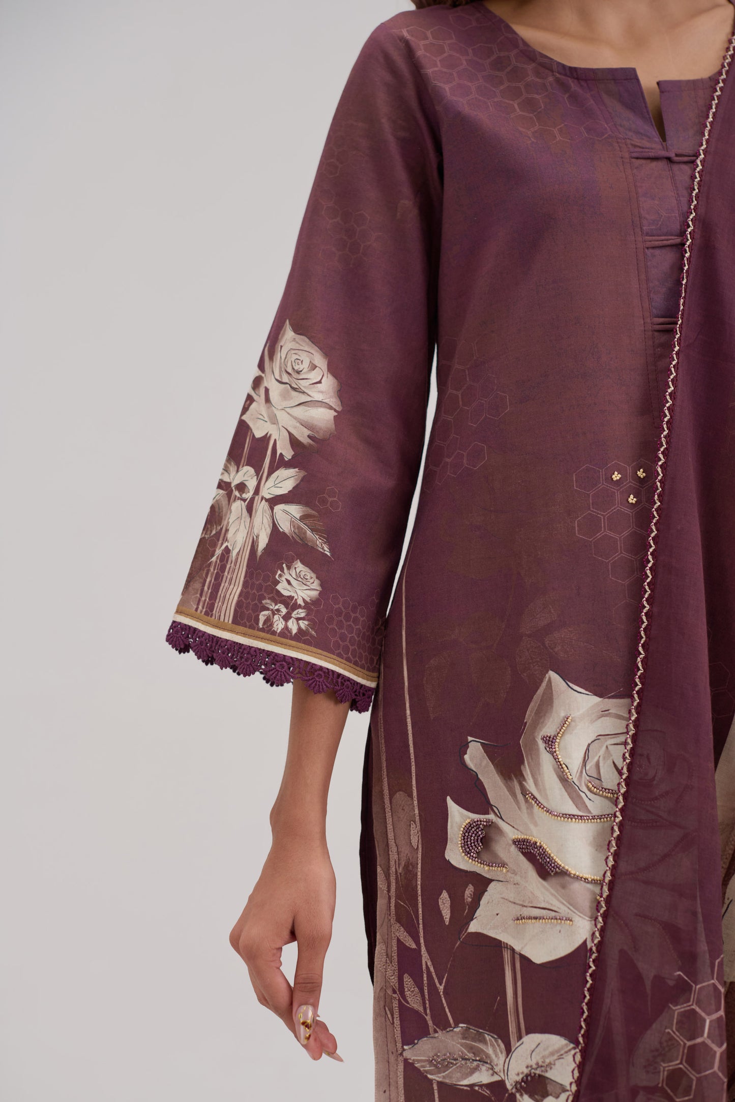 Madhuban - Wine Cotton Cambric Coord Suit
