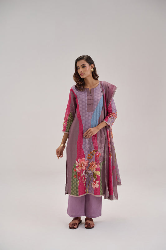 Kaya - Lavender Cotton Cambric Kurta Set
