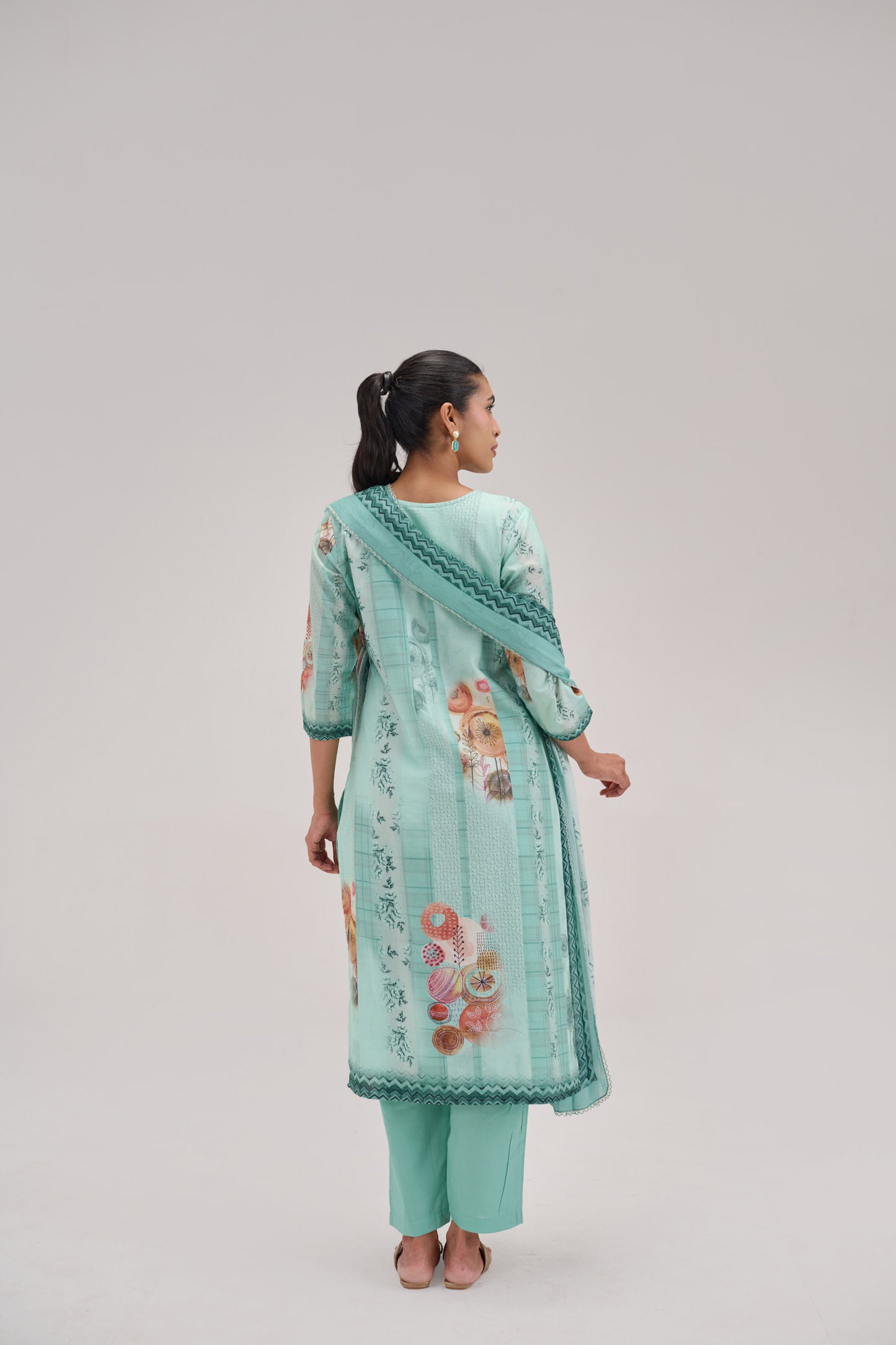 Kaya - Soft Turquise Cotton Cambric Kurta Set