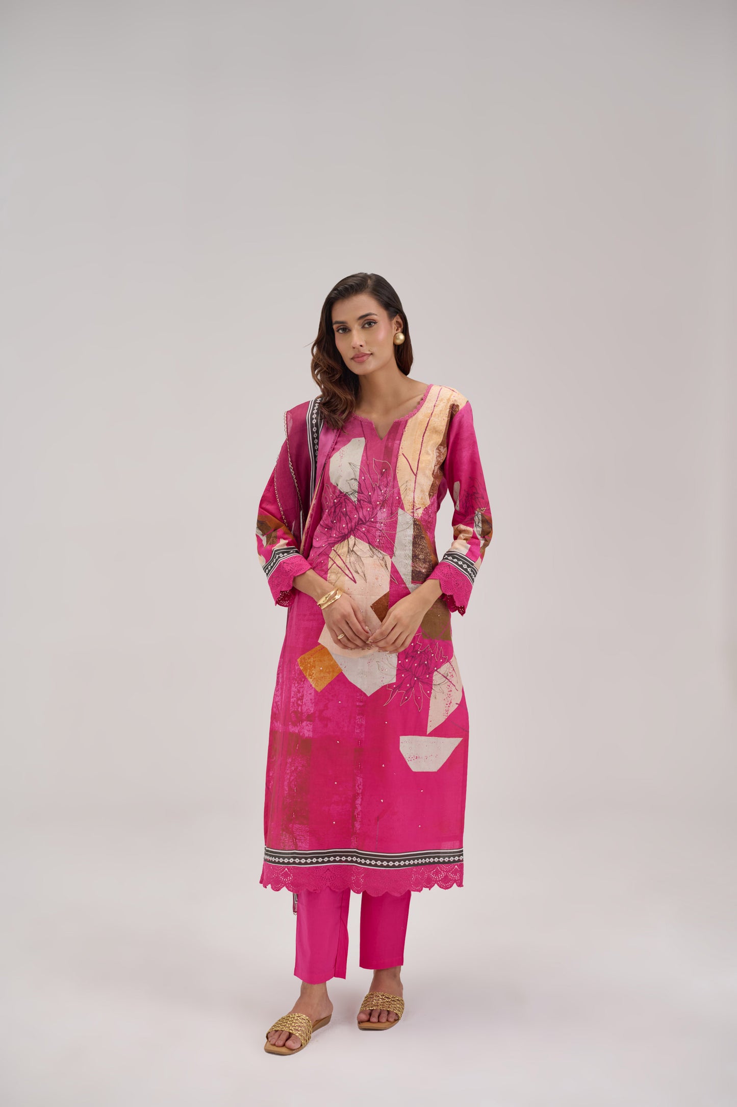 Kaya - Hot Pink Cotton Cambric Kurta Set