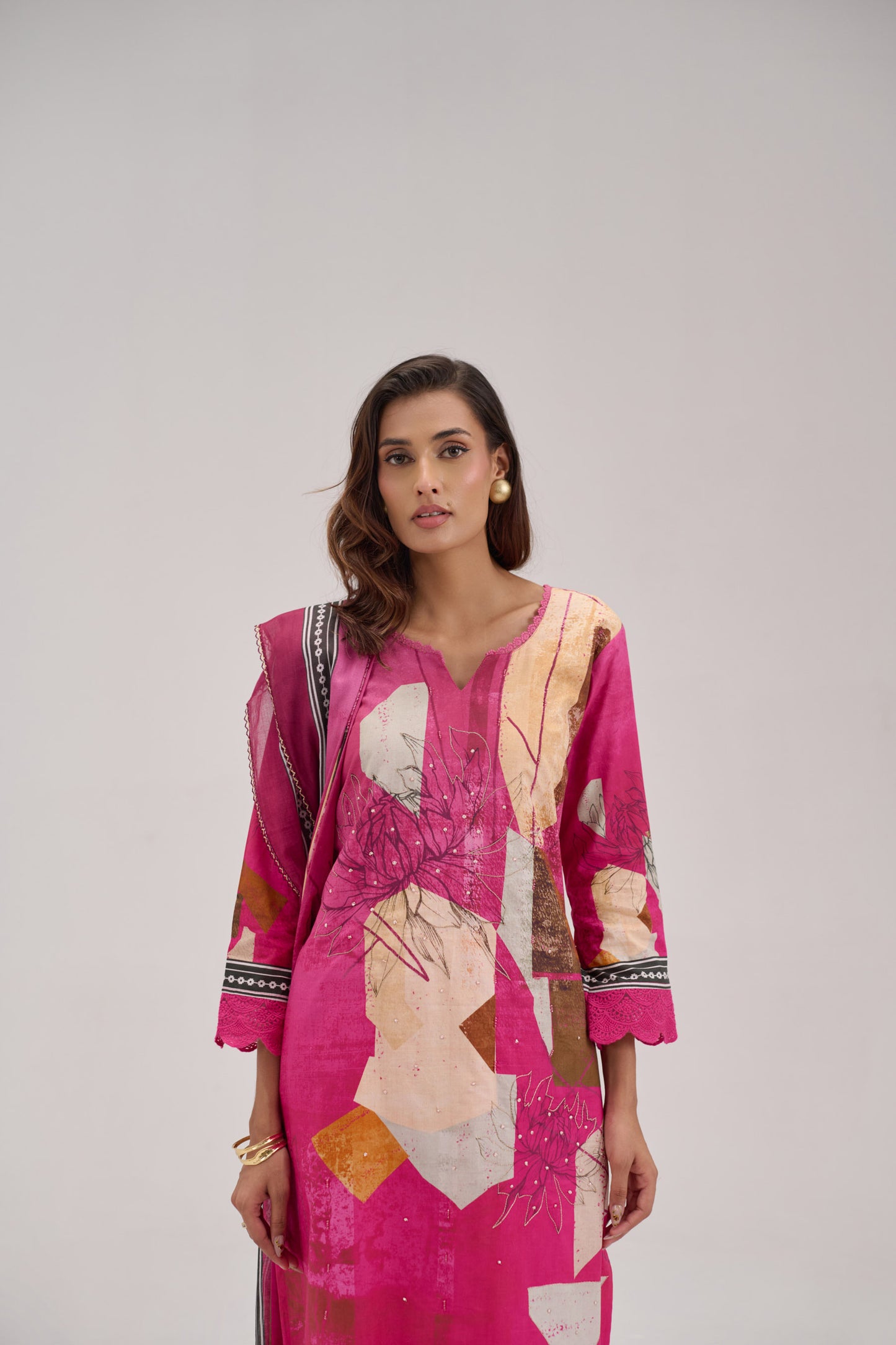 Kaya - Hot Pink Cotton Cambric Kurta Set