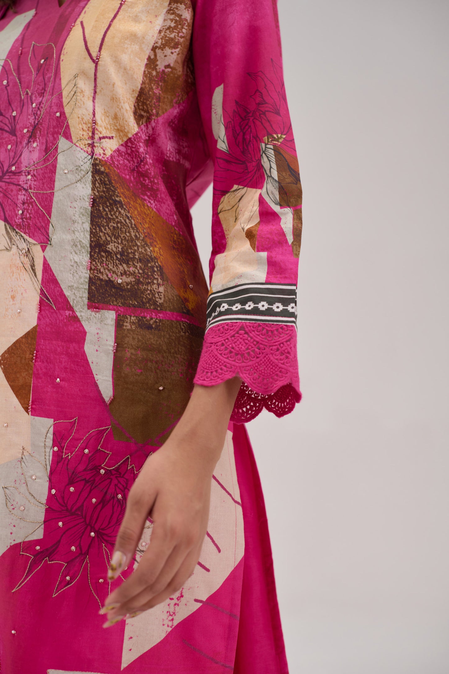 Kaya - Hot Pink Cotton Cambric Kurta Set